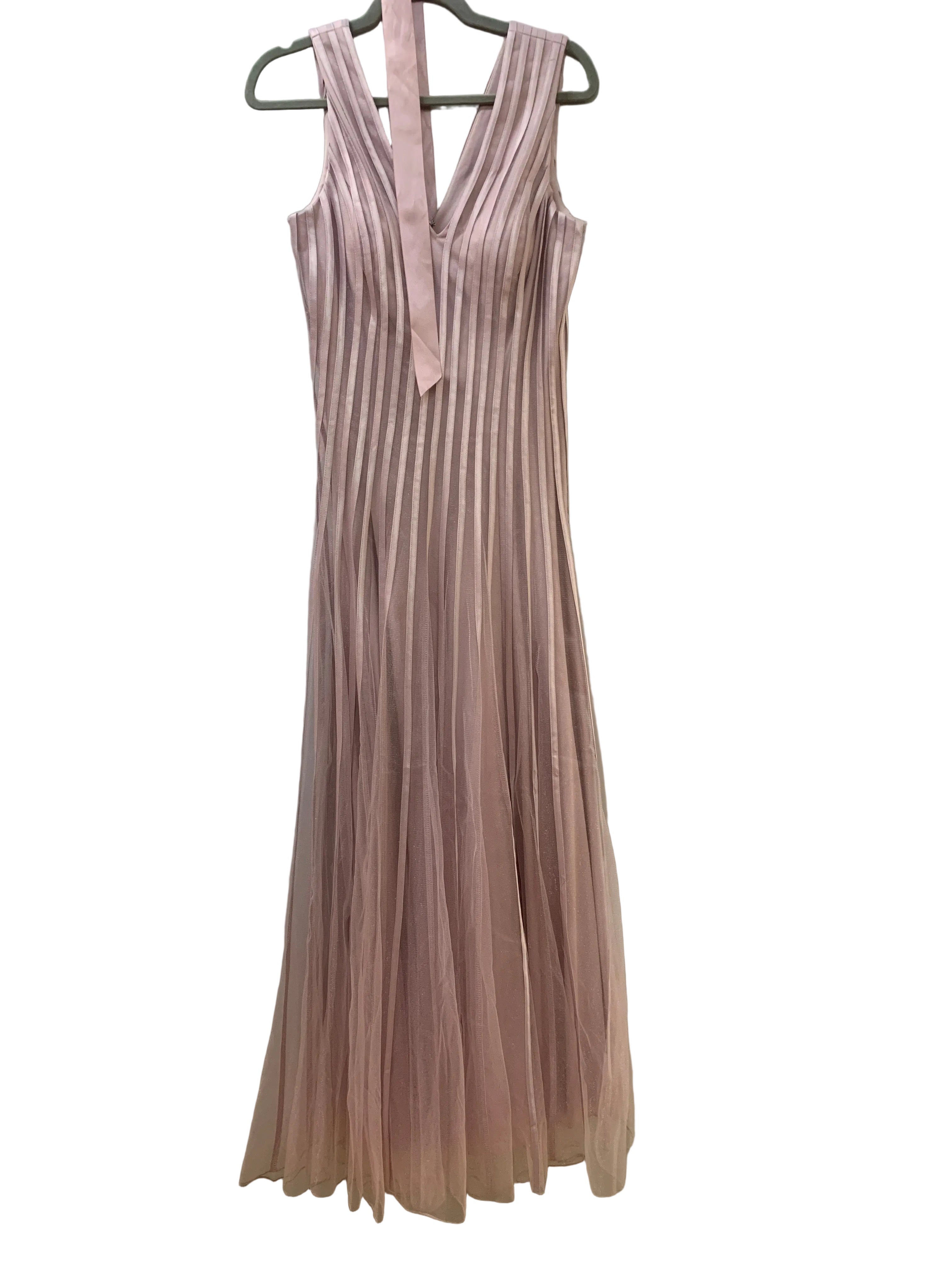 VESTIDO V TUL Y RASO