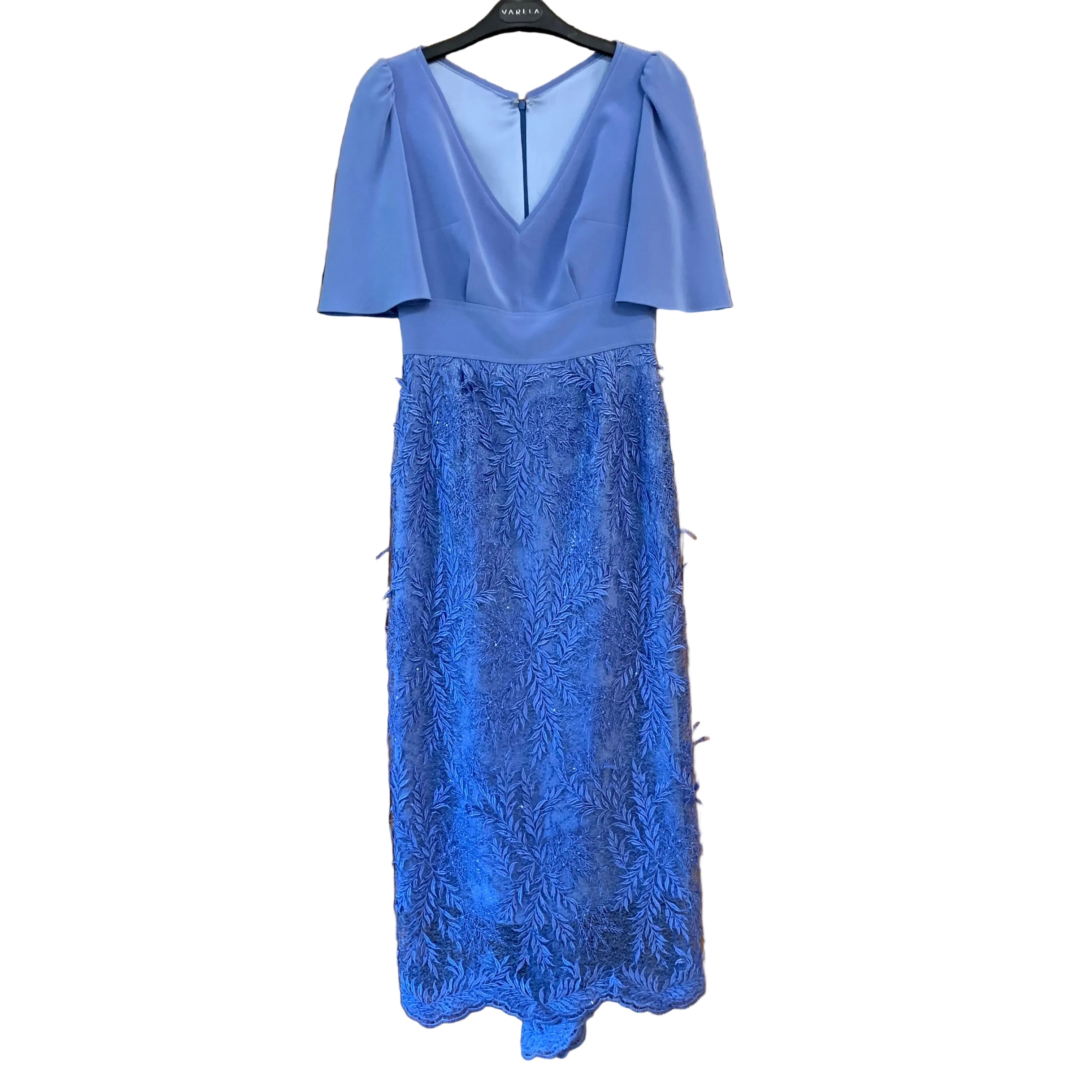 EMBROIDERED TULLE PENCIL MIDI DRESS