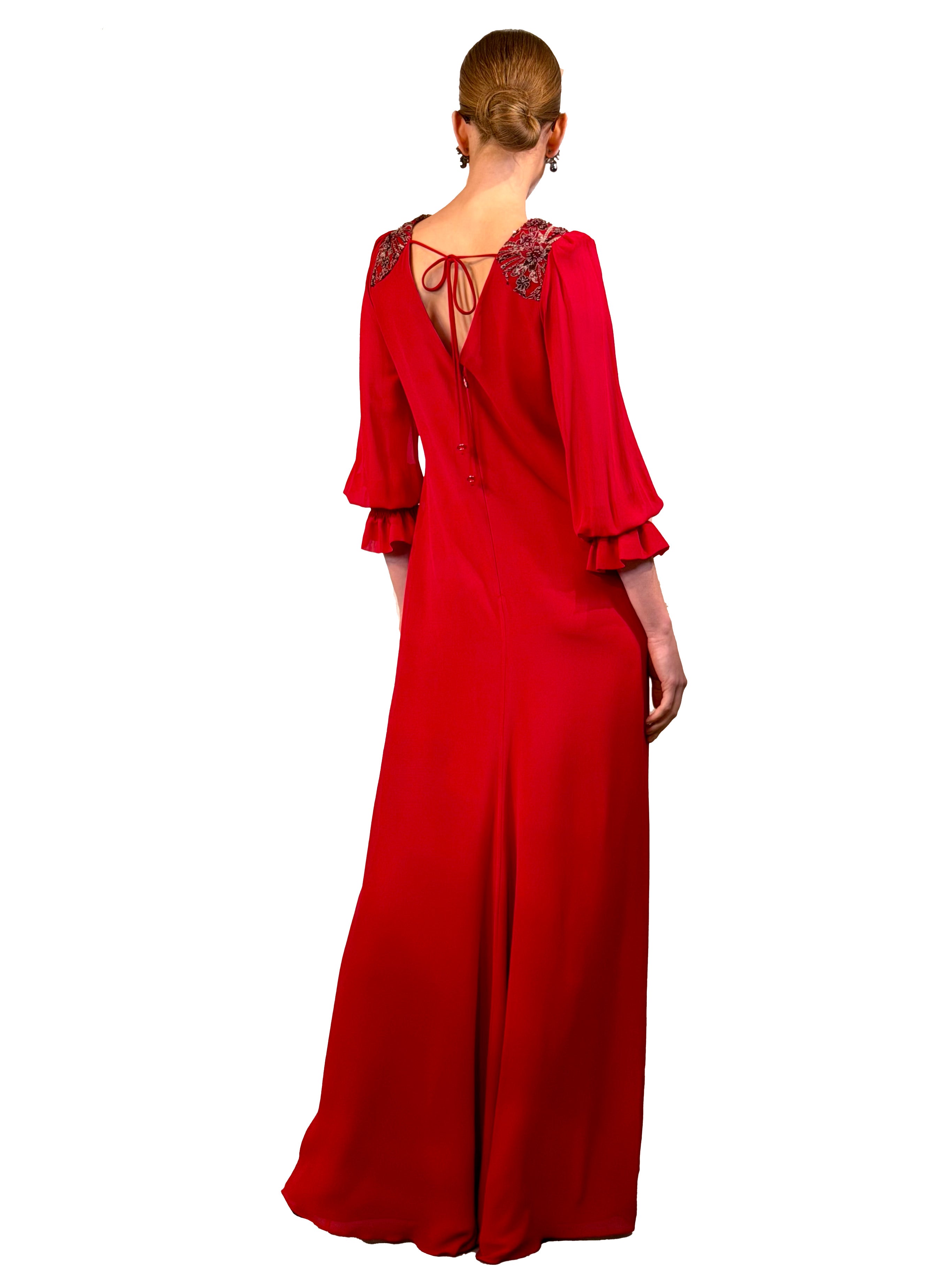 LONG TUNIC DRESS WITH SHOULDER PADS AND CRYSTAL
