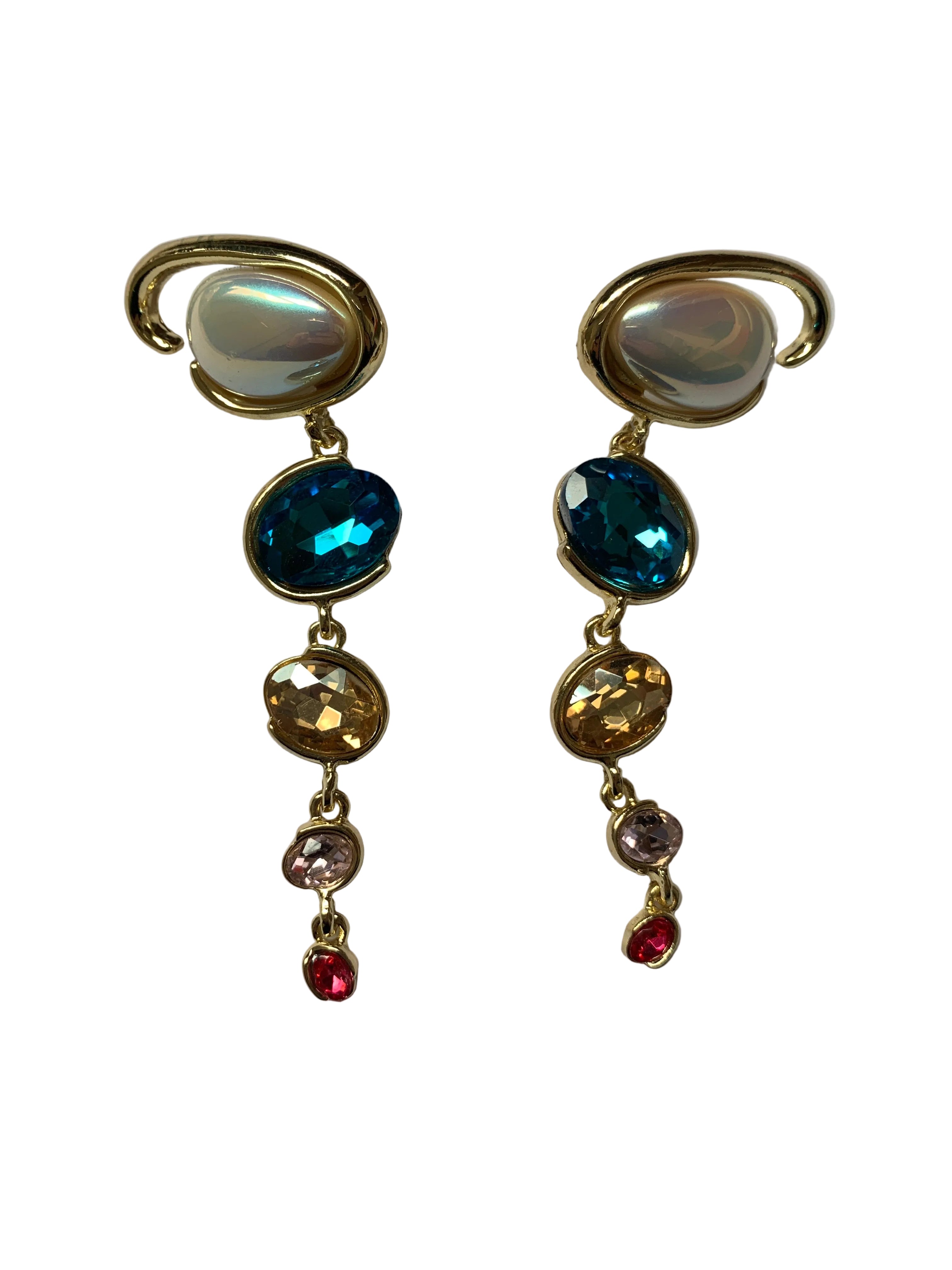 Pendiente Go perla y cristal