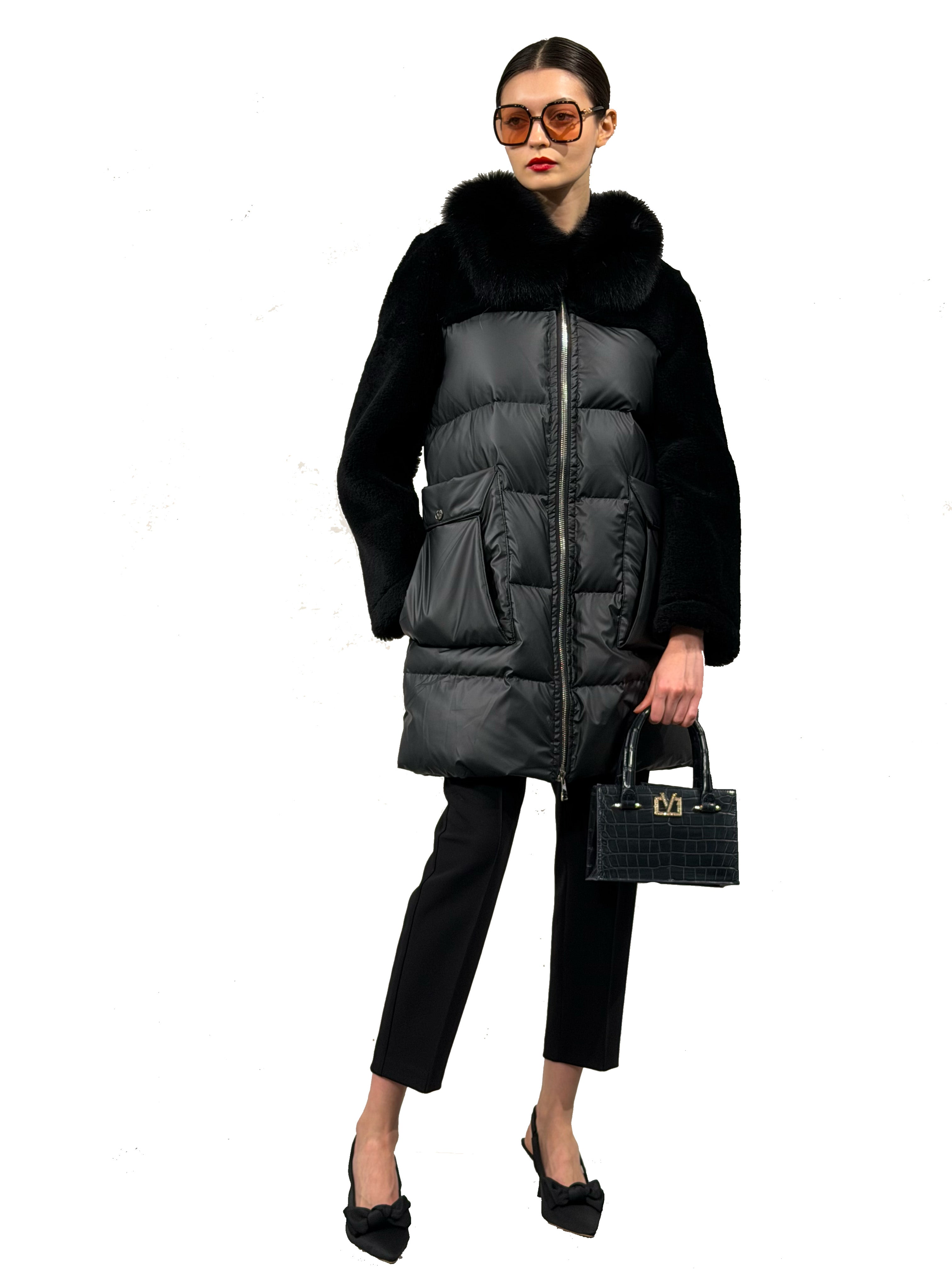 TECHNICAL WOOL AND FOX COAT