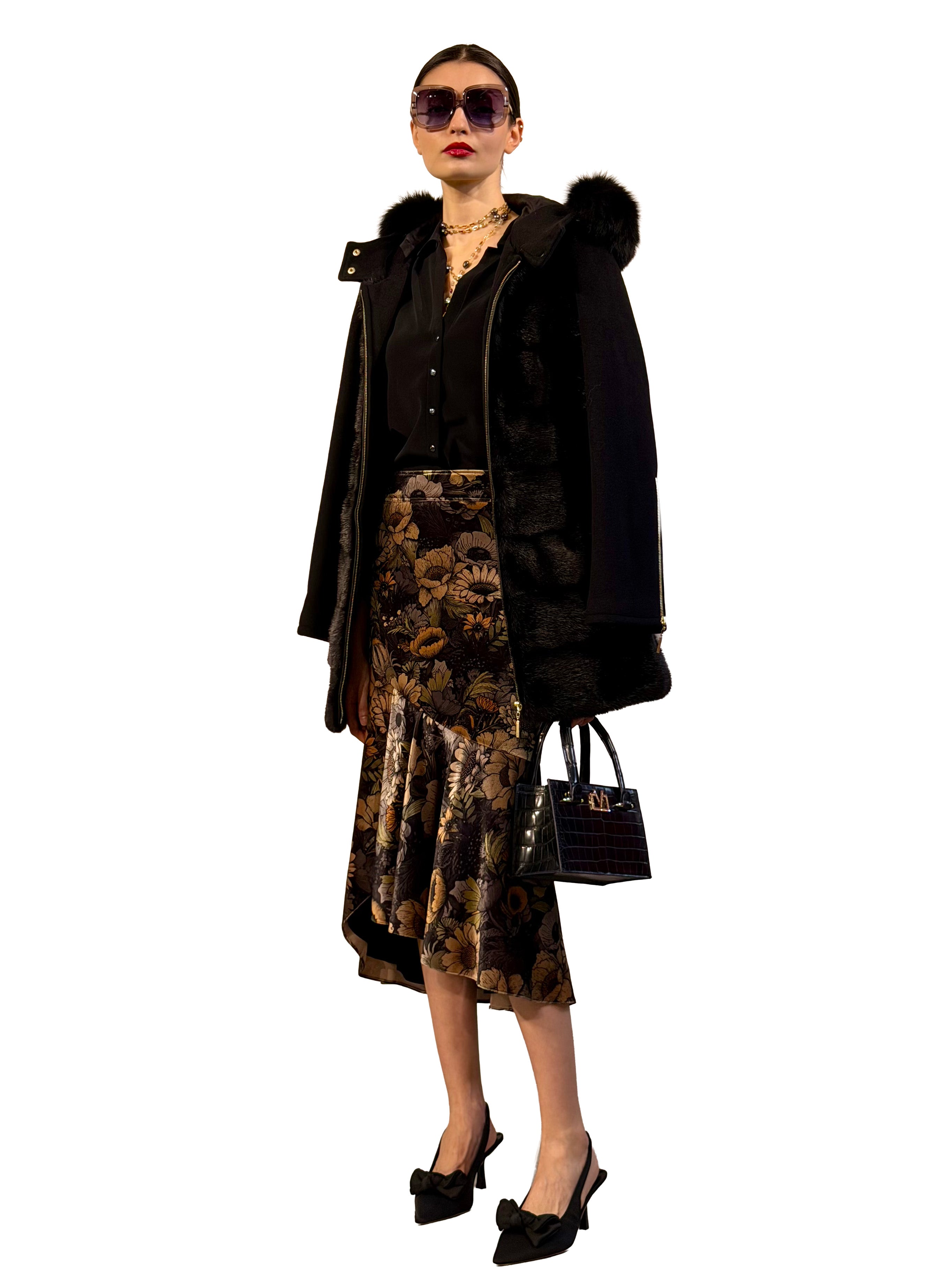 WOOL COAT MINK FOX