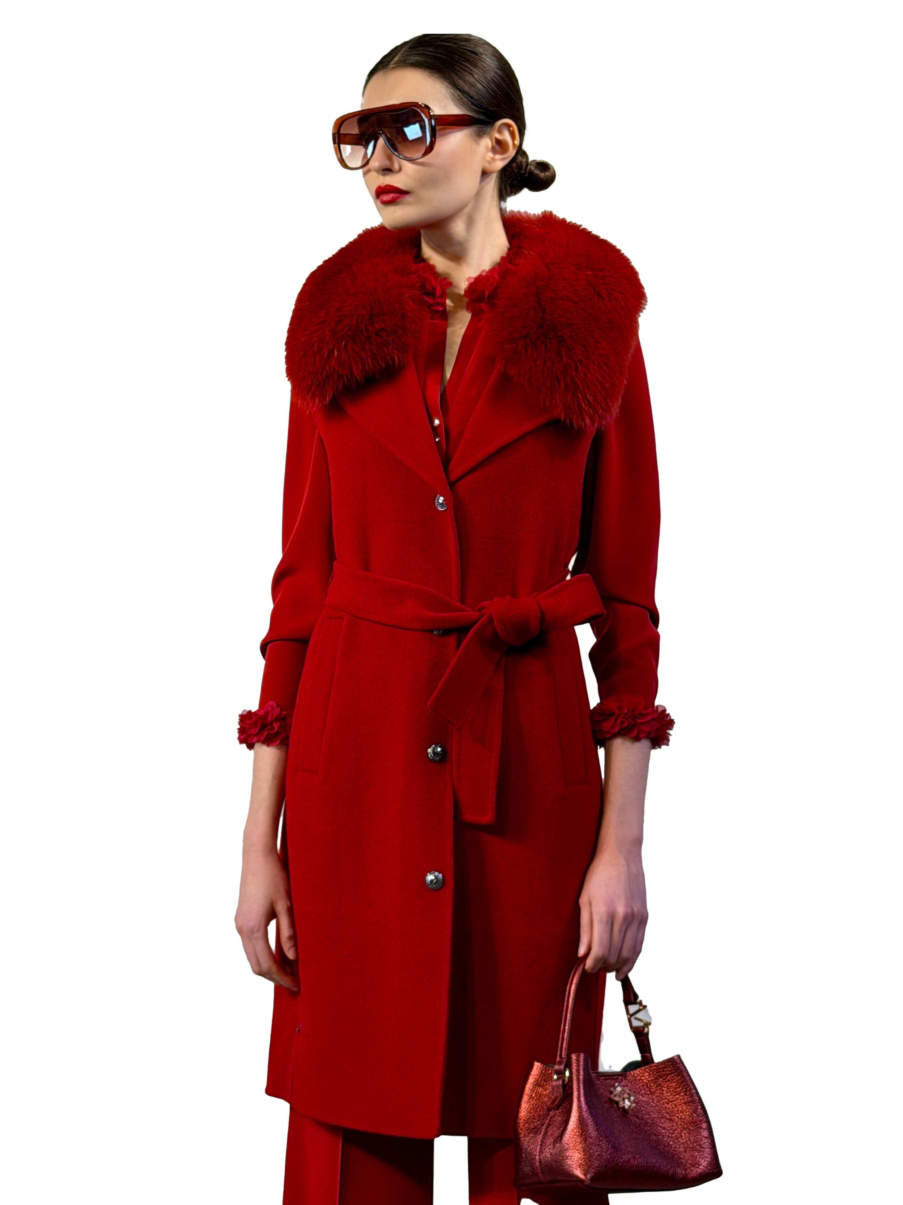 WOOL AND FOX VEST COAT