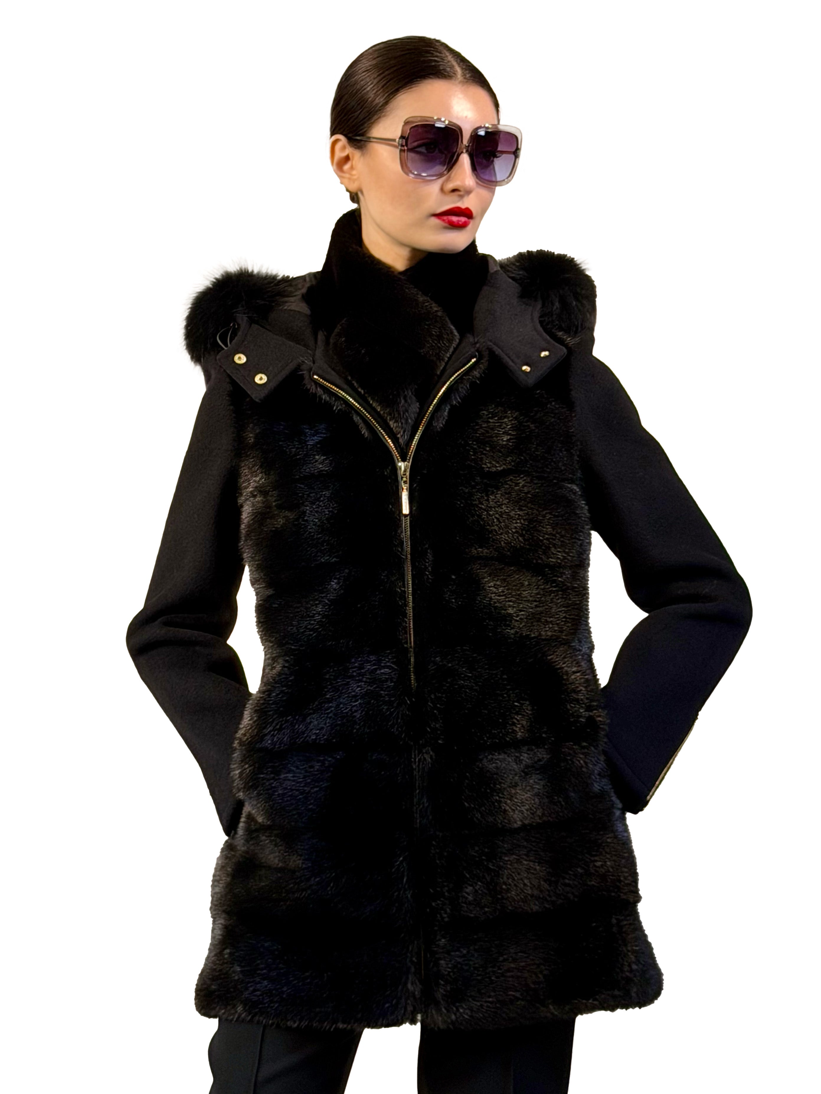 WOOL COAT MINK FOX
