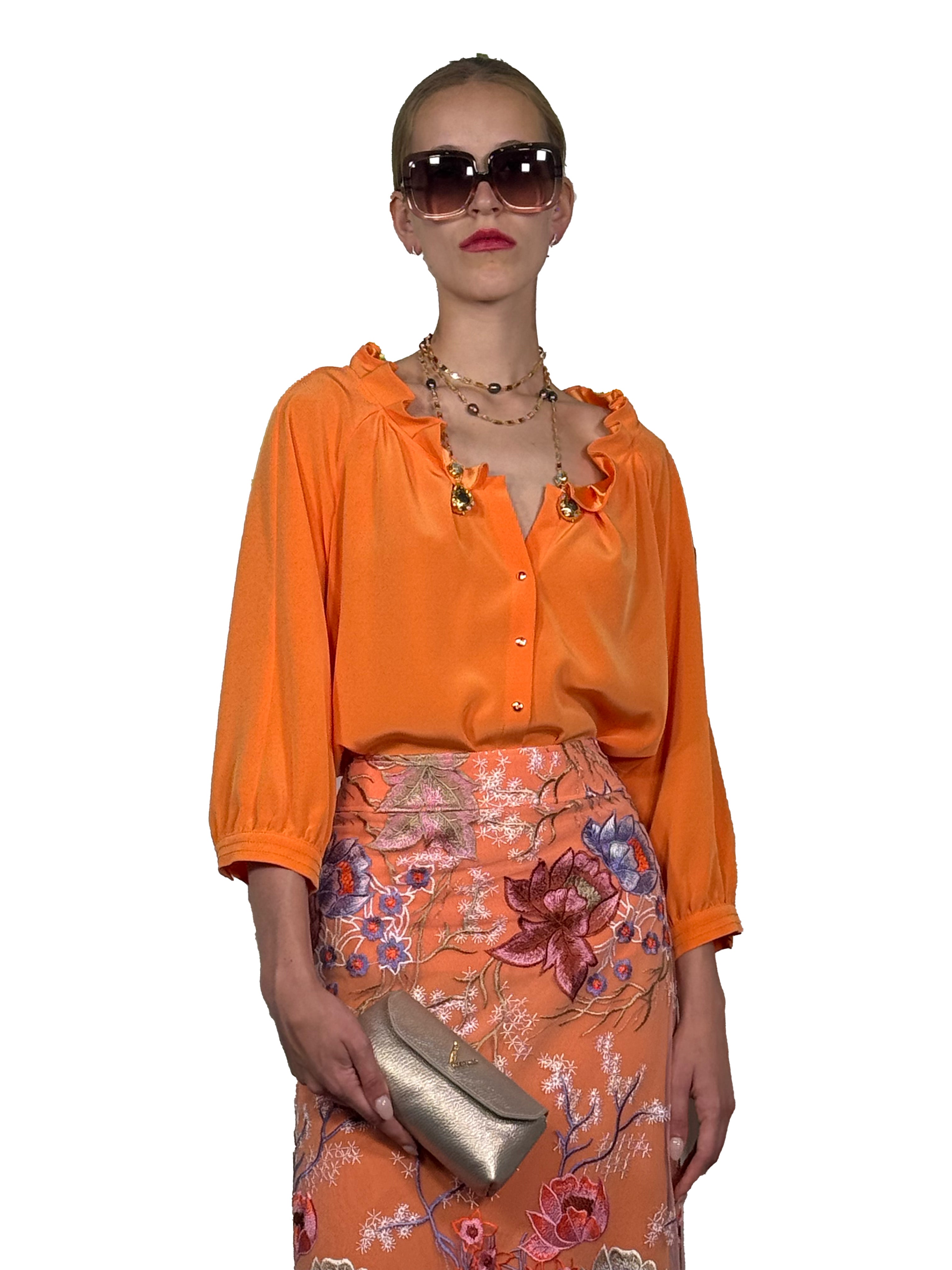 FALDA LARGA PIRATA TUL BORDADA