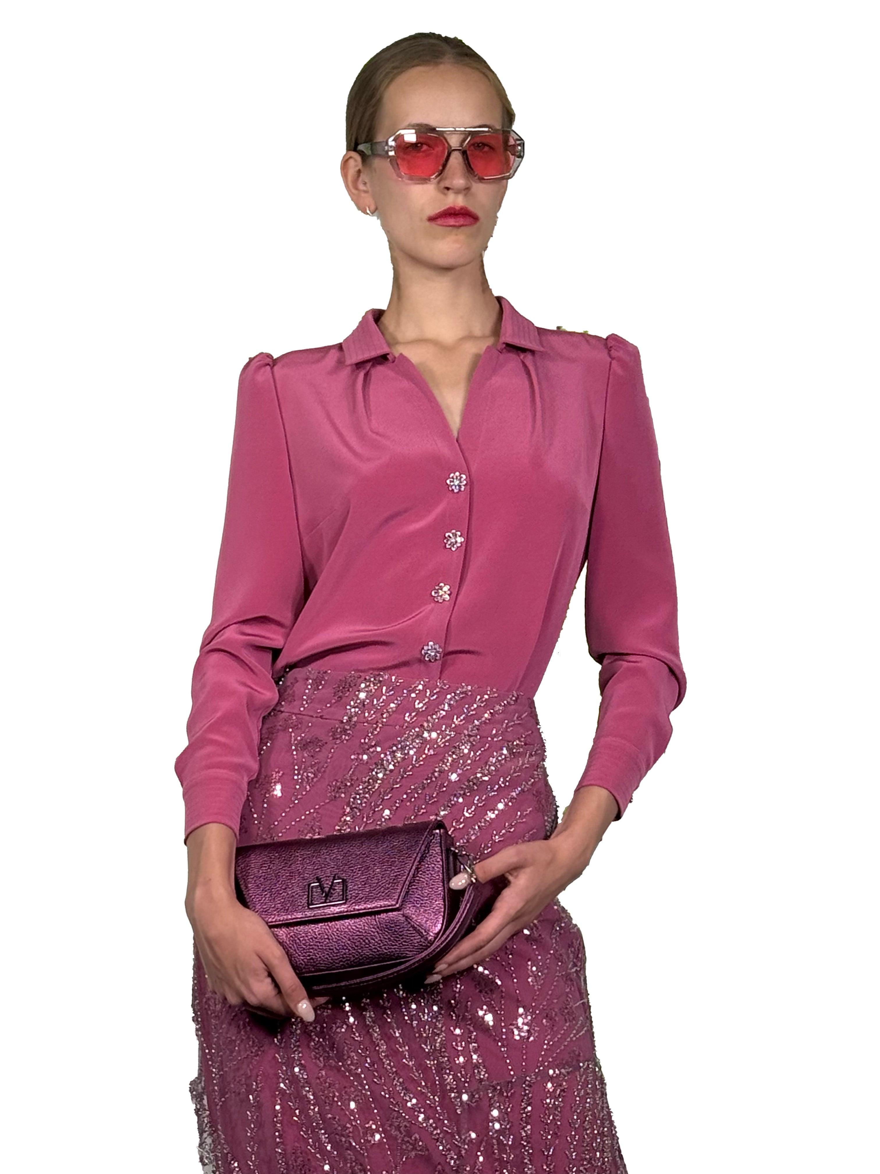 FALDA LARGA MAXI V TUL CRISTAL