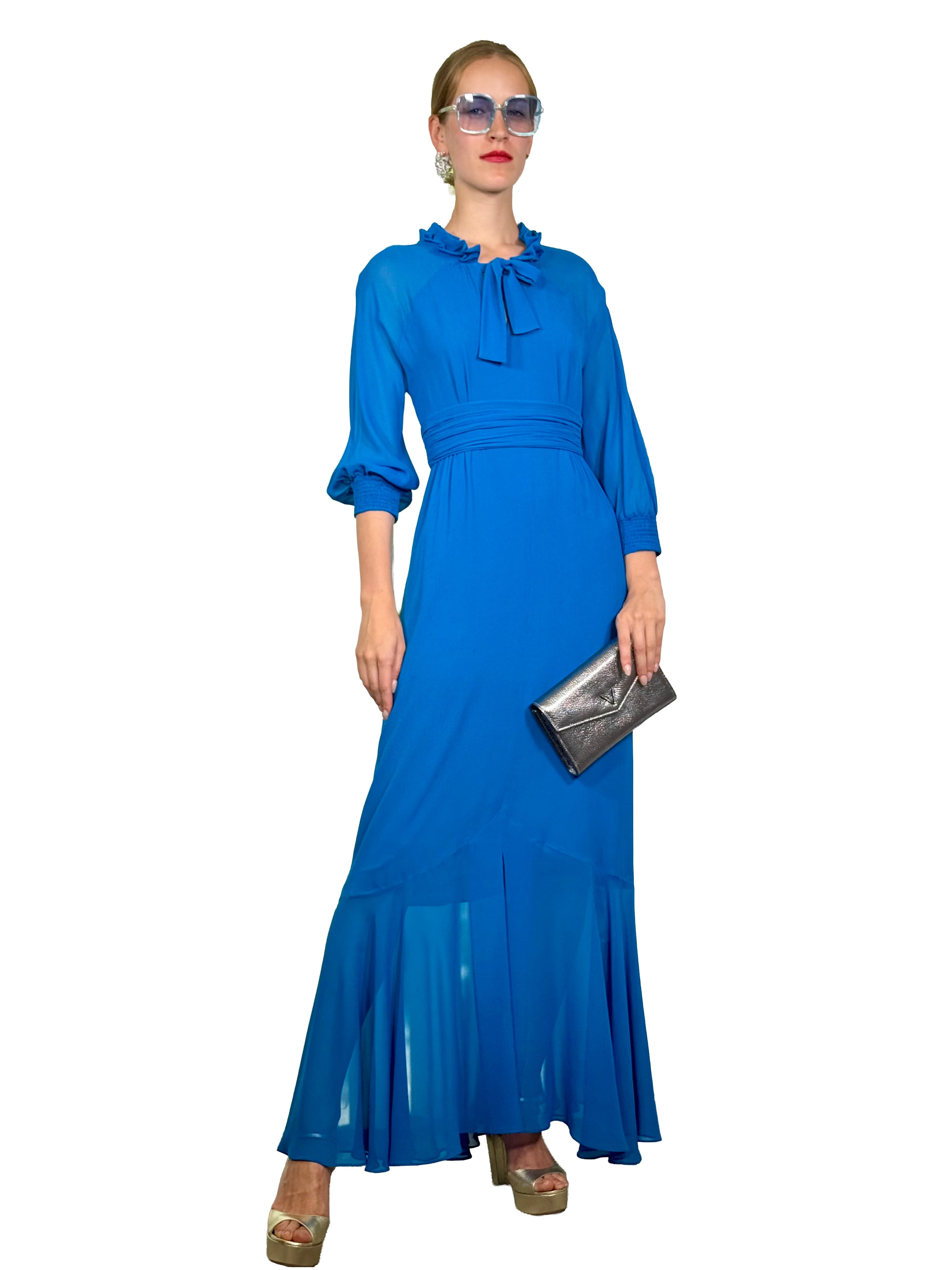GEORGETTE AMAZON PIRATE LONG DRESS