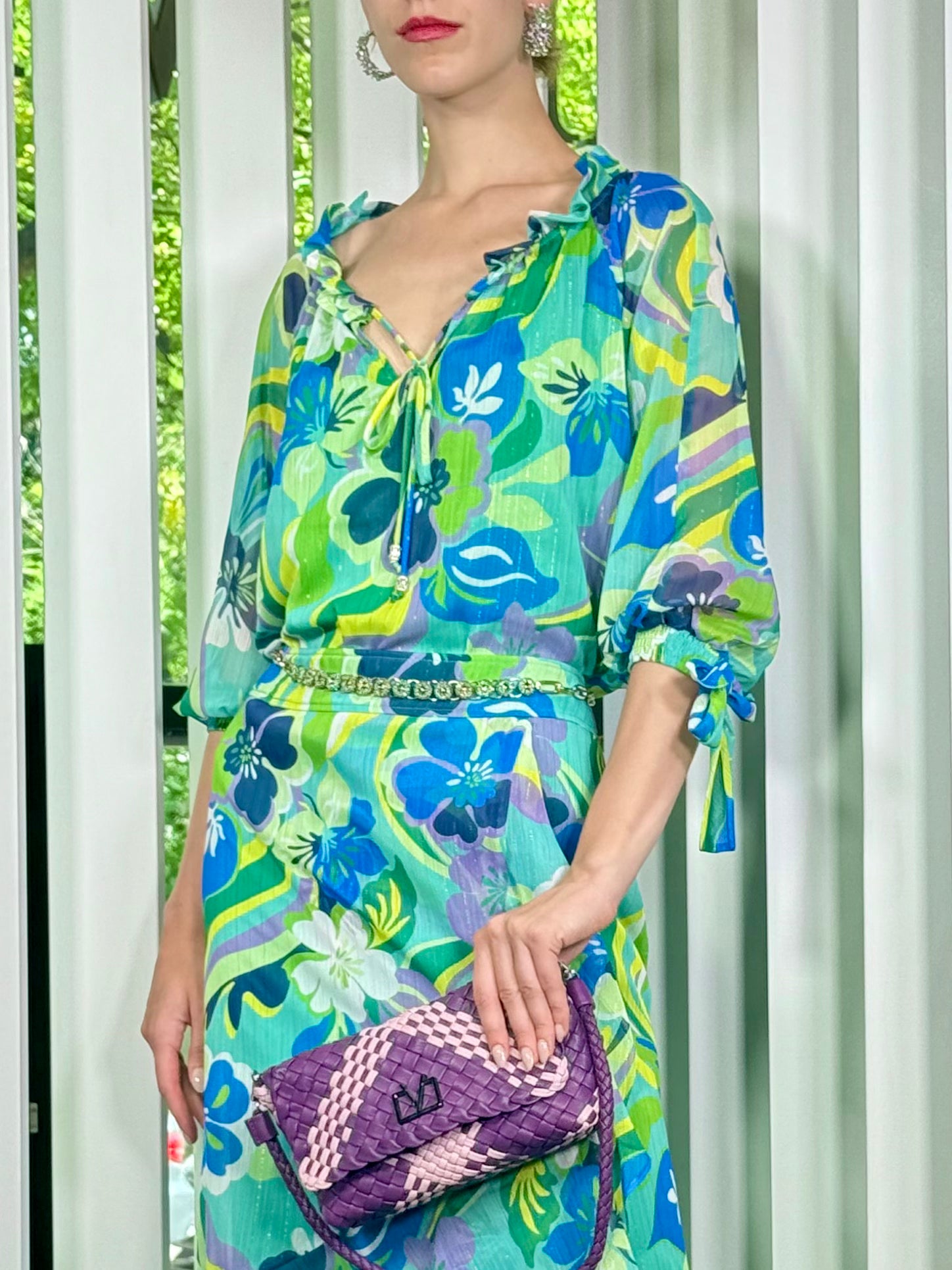 NEW MADISON V BRAIDED BI CLUTCH