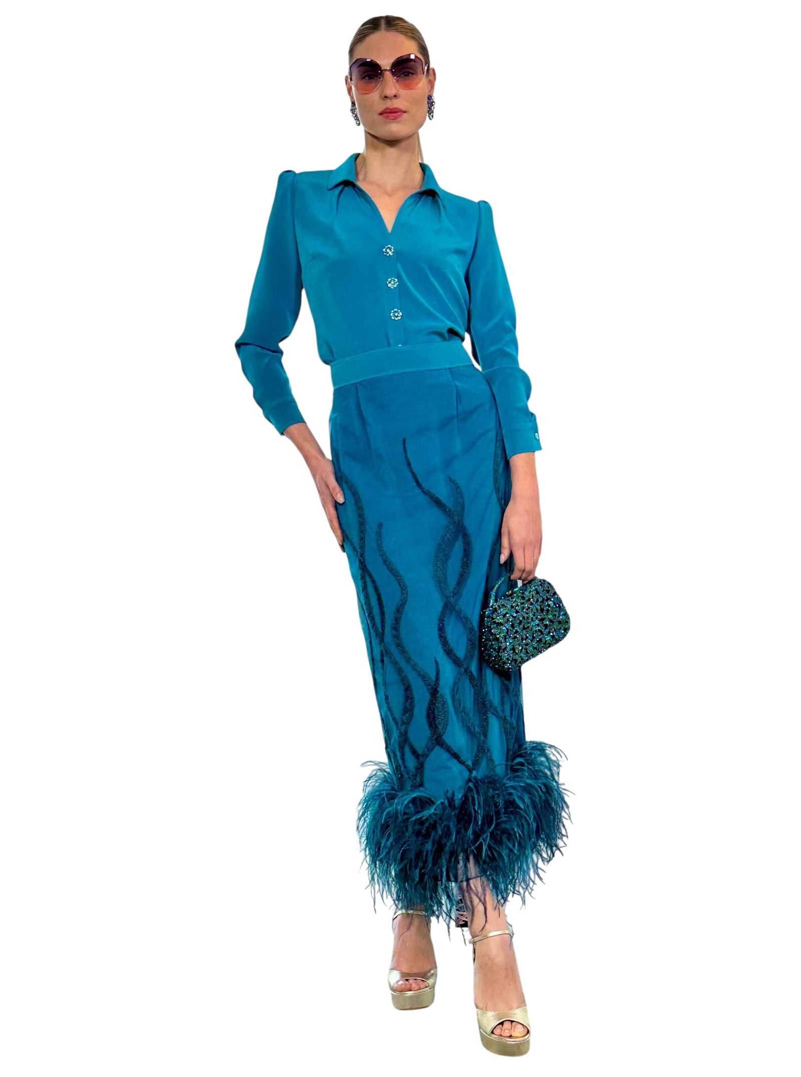 TULLE FEATHERS SKIRT