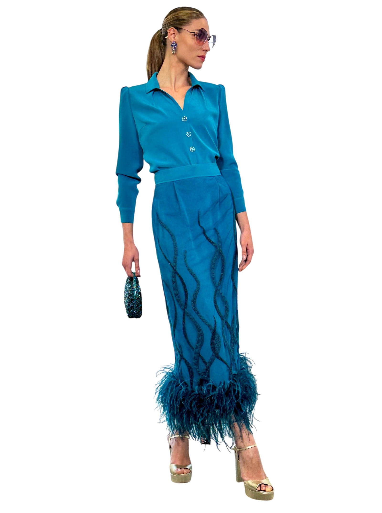 TULLE FEATHERS SKIRT