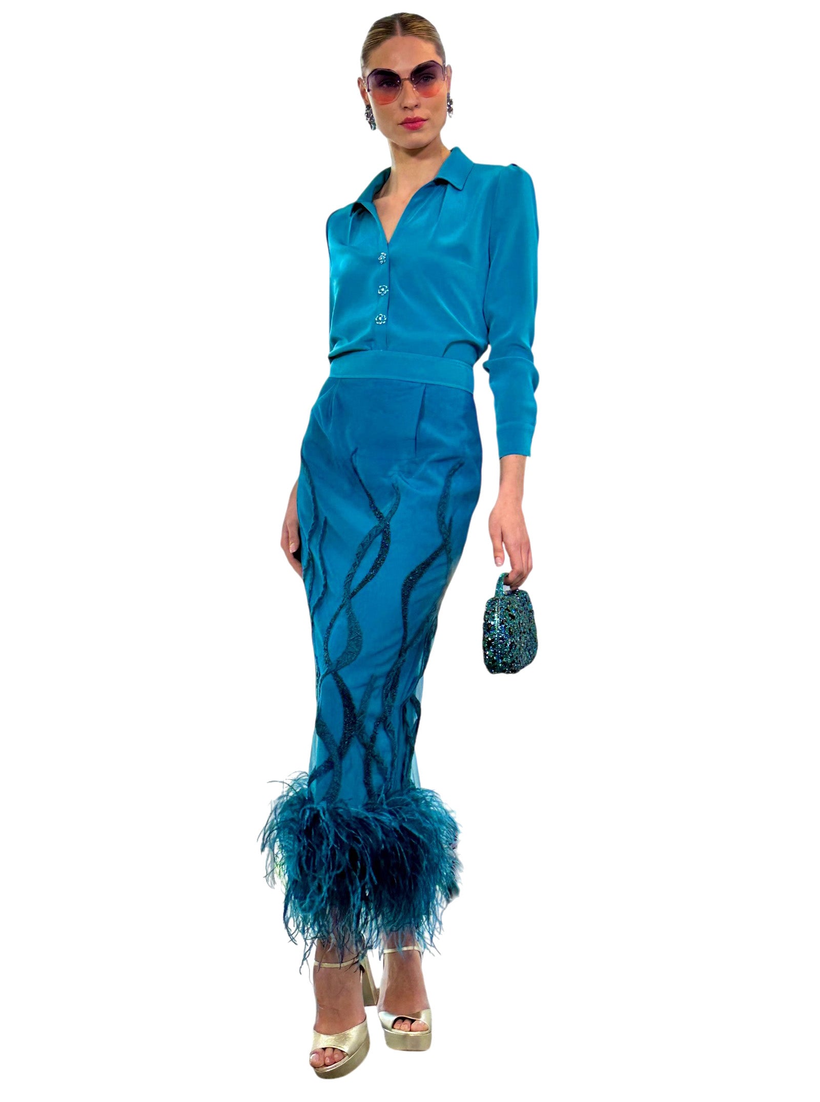 TULLE FEATHERS SKIRT