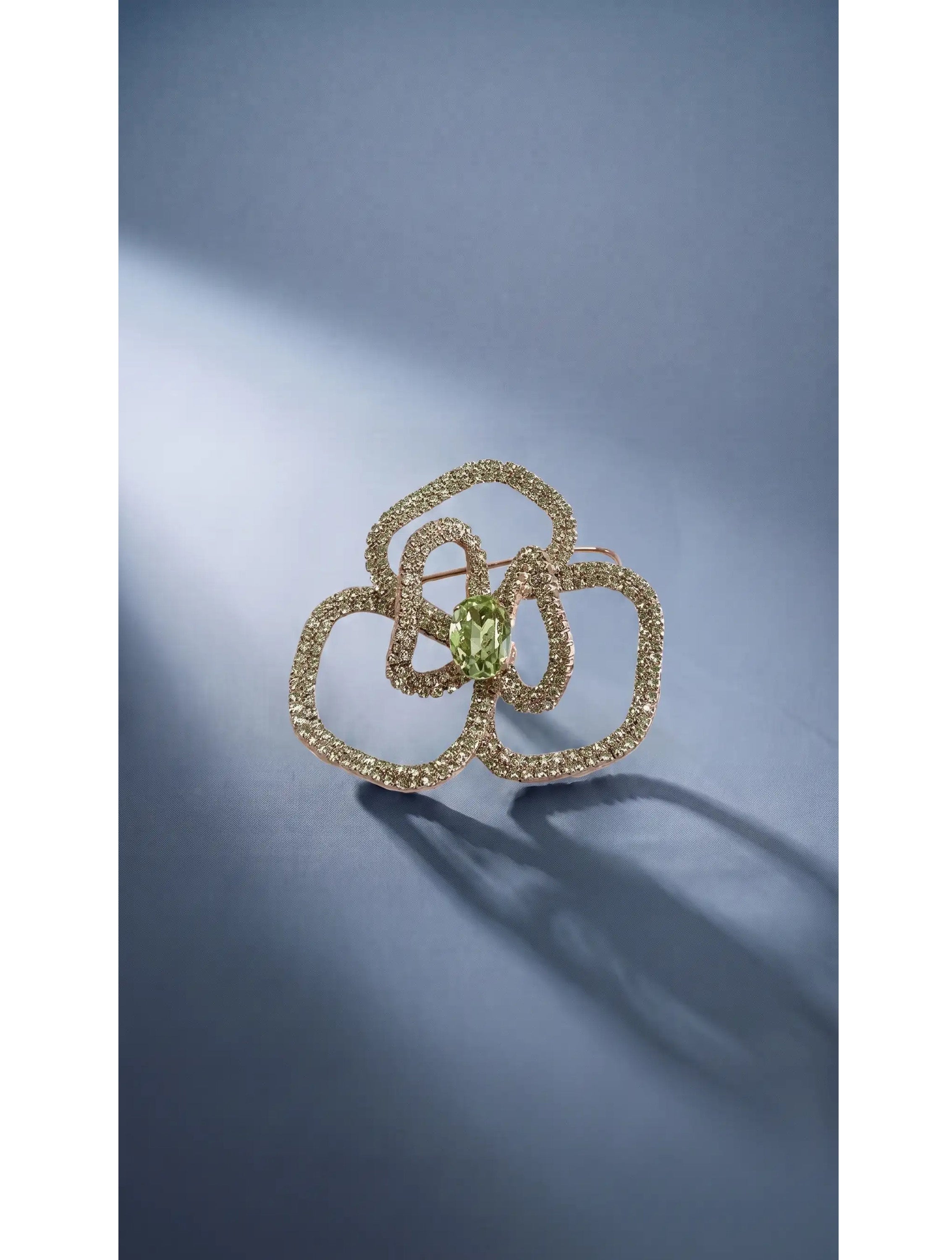 3D FLOWER BROOCH ROSE GOLD XL