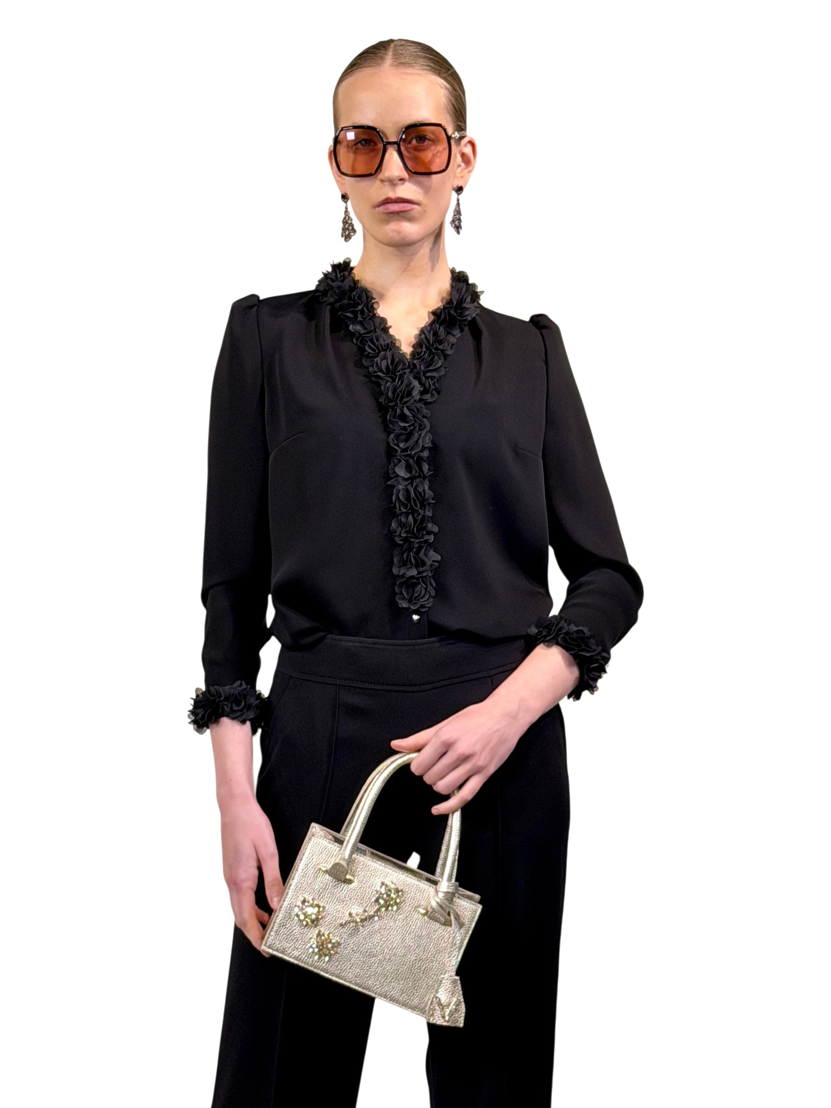 CAMISA SMOKING PETALOS