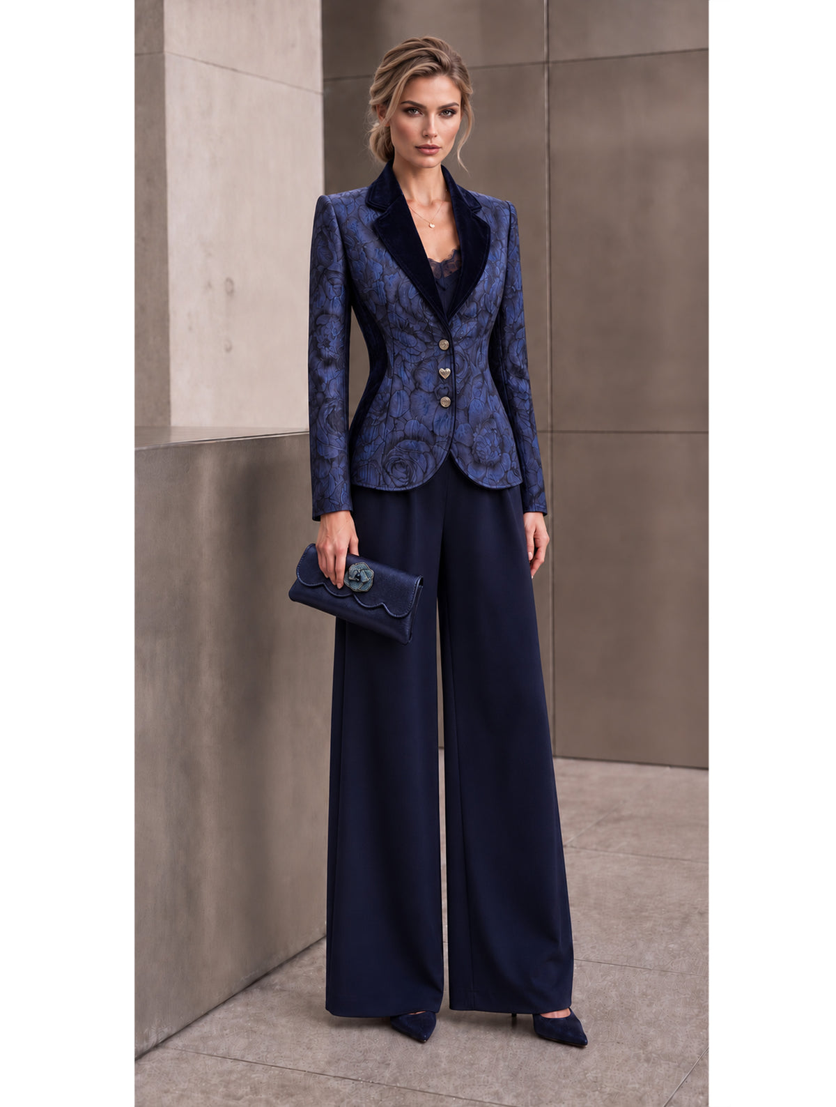 CHAQUETA BROCADO Y VELVET