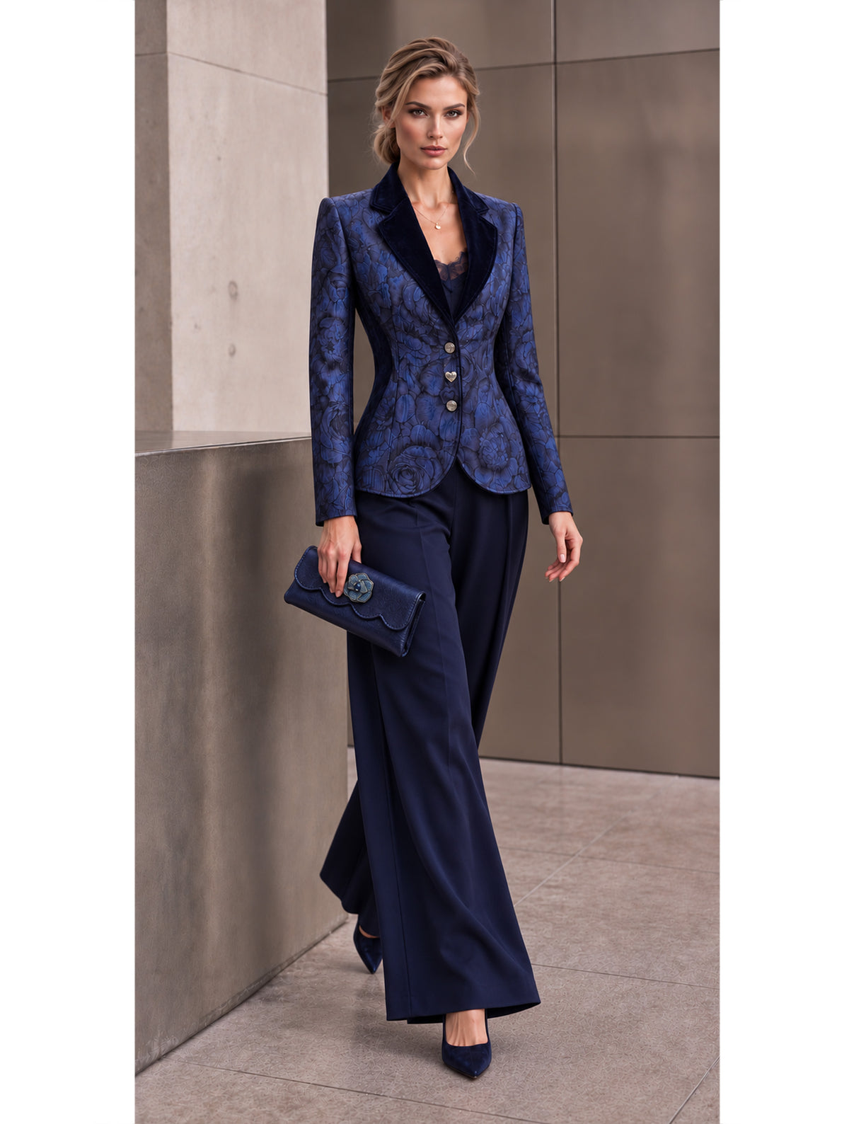CHAQUETA BROCADO Y VELVET