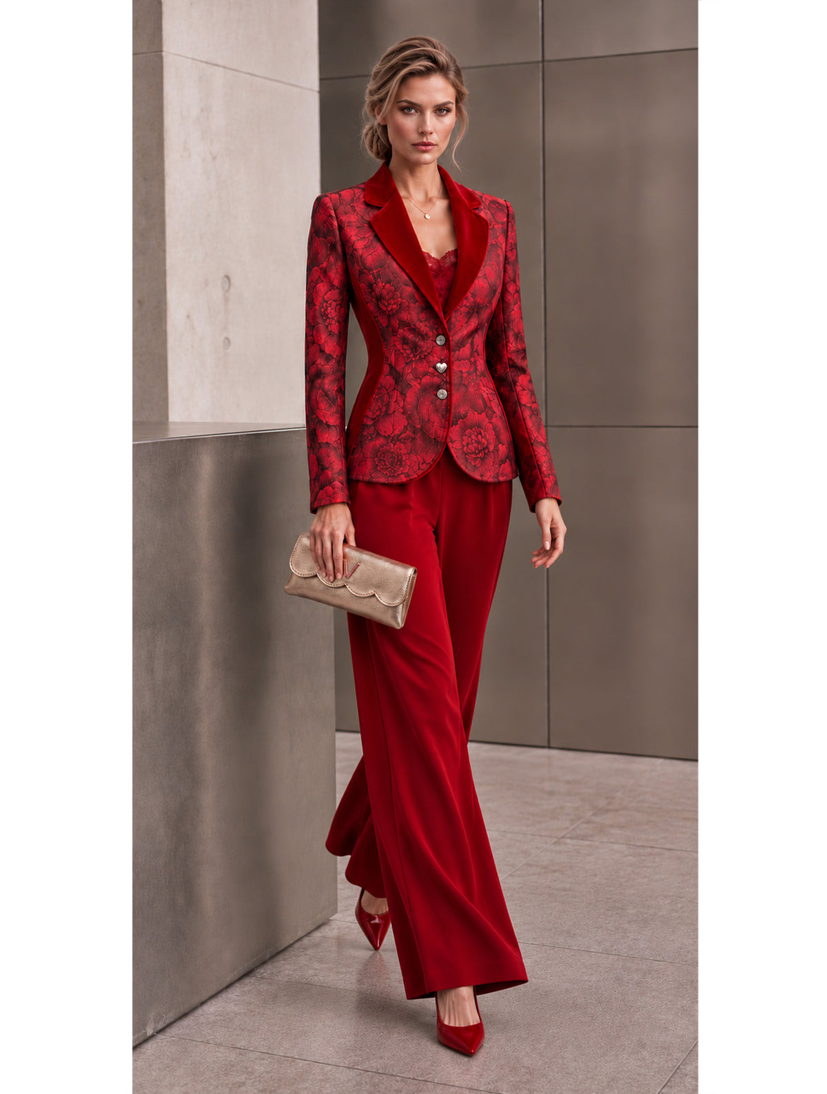 CHAQUETA BROCADO Y VELVET