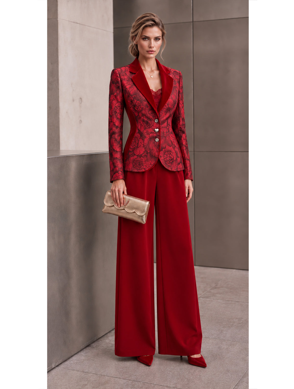 CHAQUETA BROCADO Y VELVET