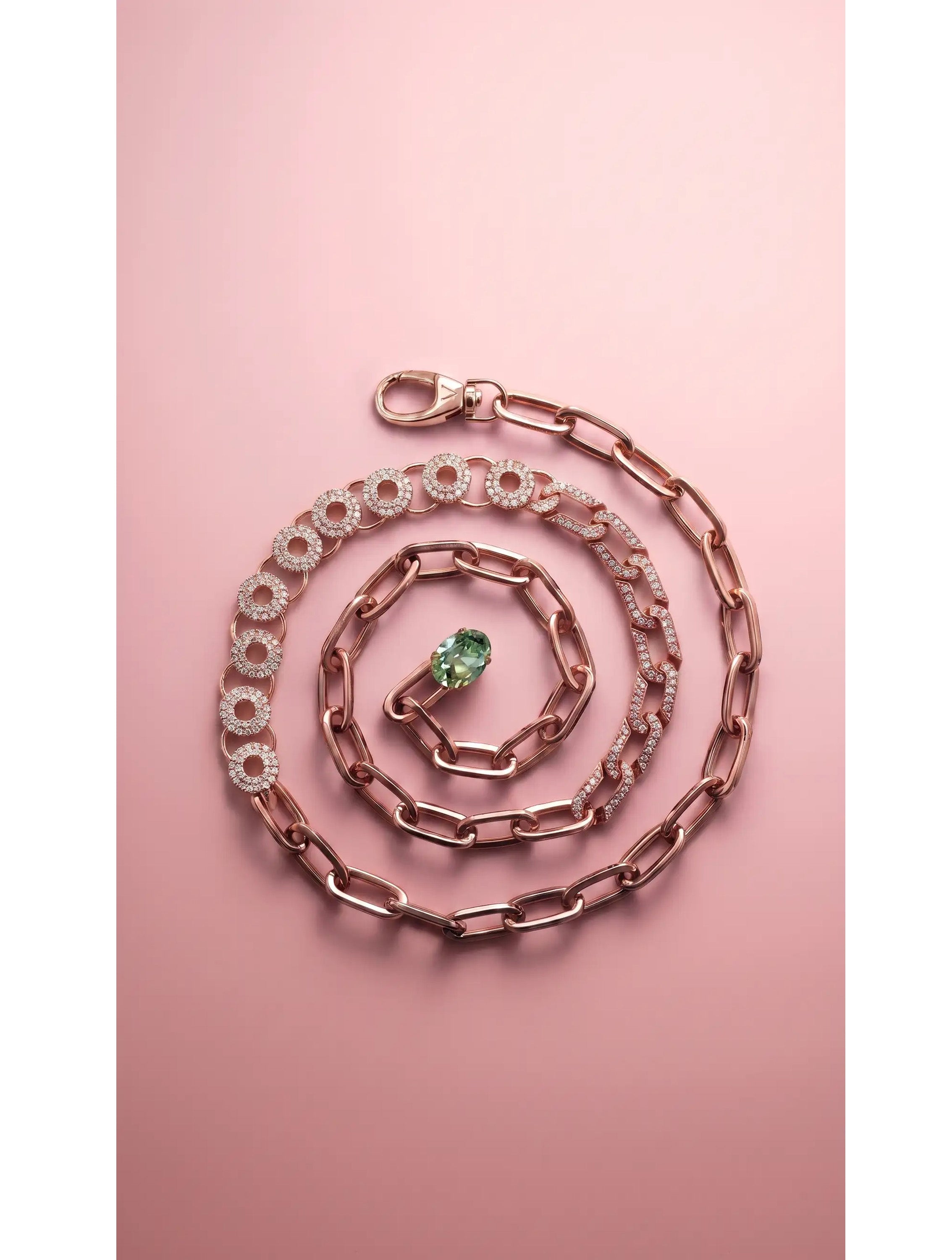 ROSE GOLD CHAIN BELT CRYSTAL RINGS