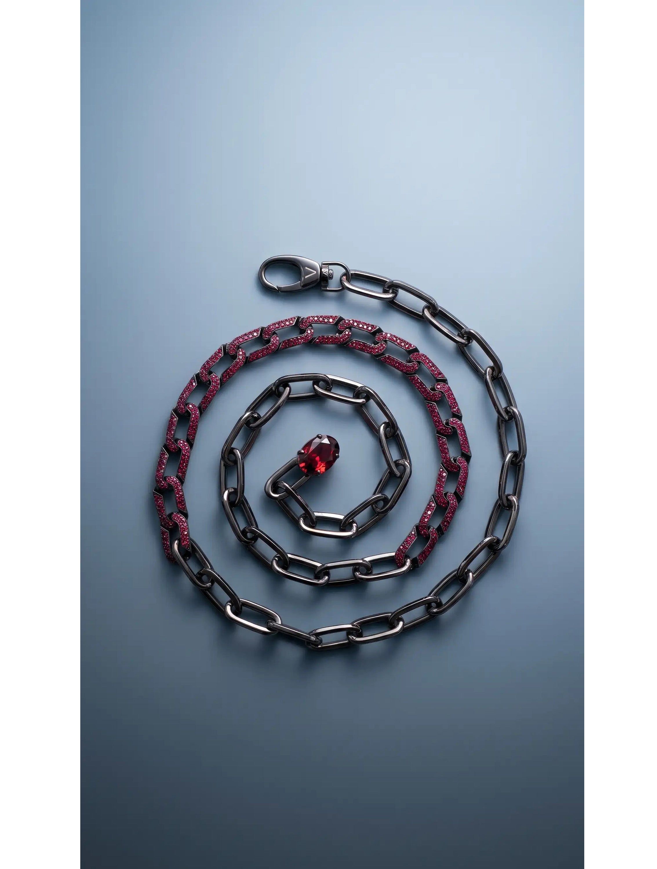 SMOKY CHAIN BELT WITH CRYSTAL LINKS