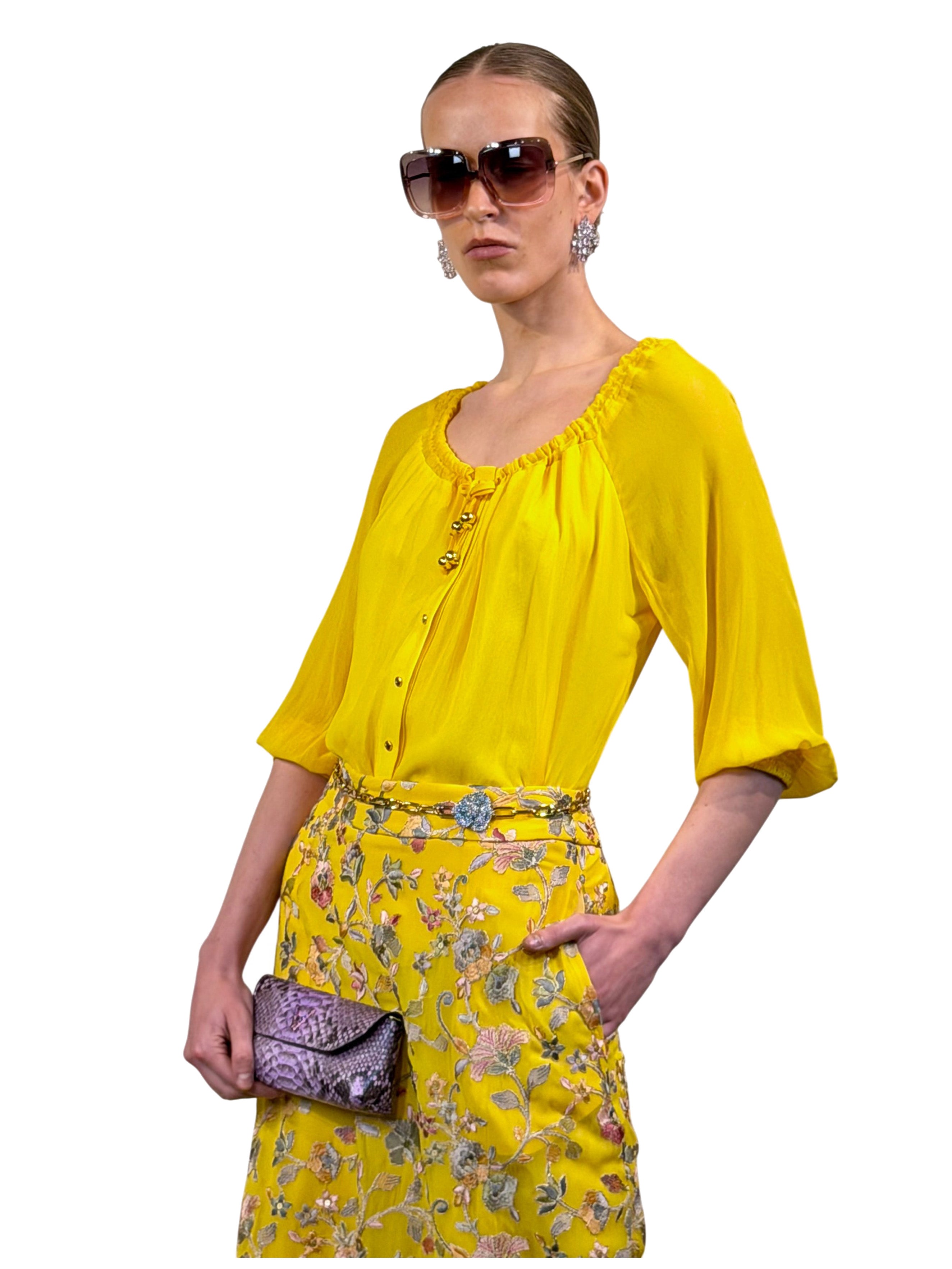 FALDA MIDI PICOS GASA BORDADA