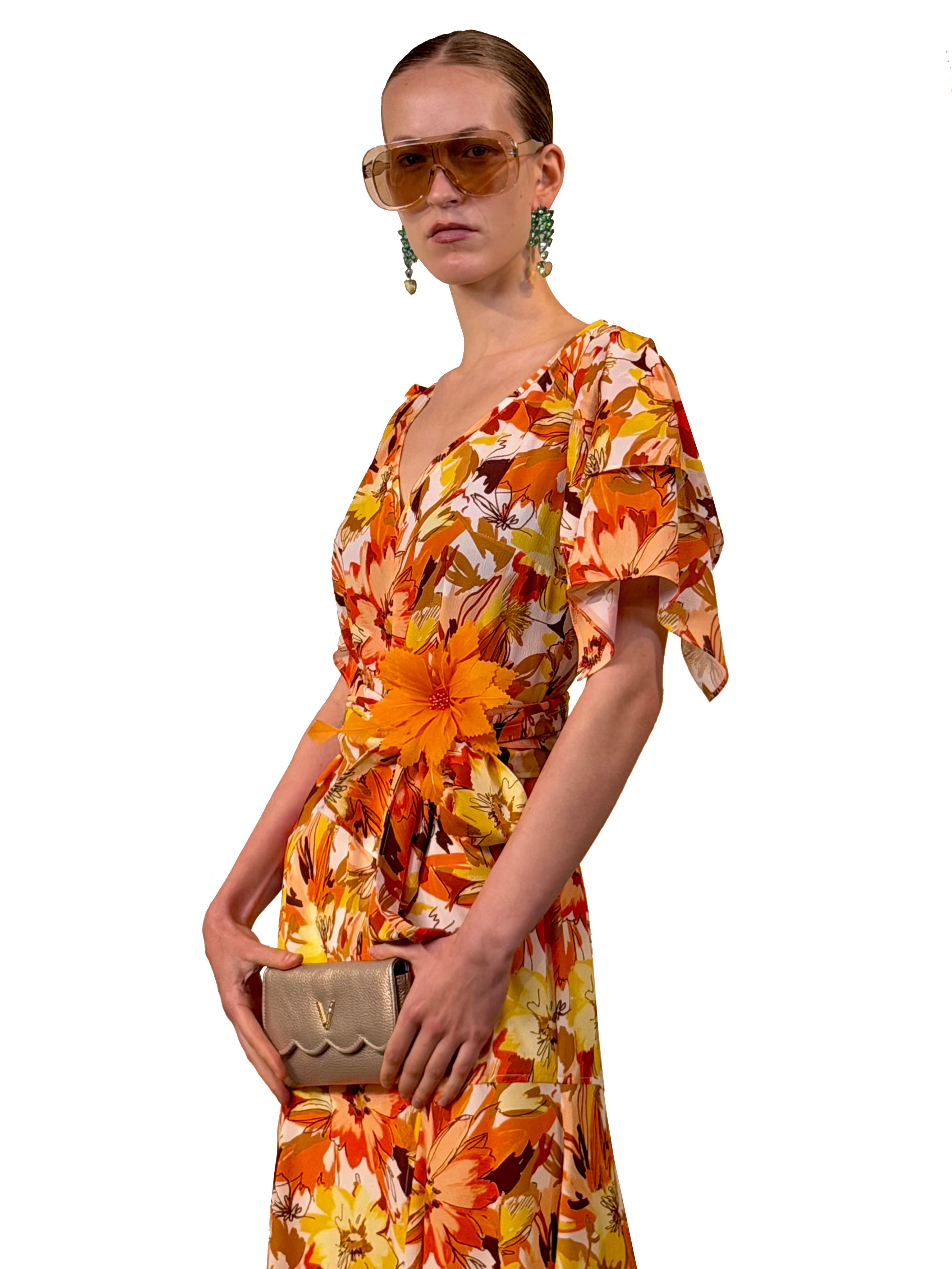 Garnet ruffled midi dress