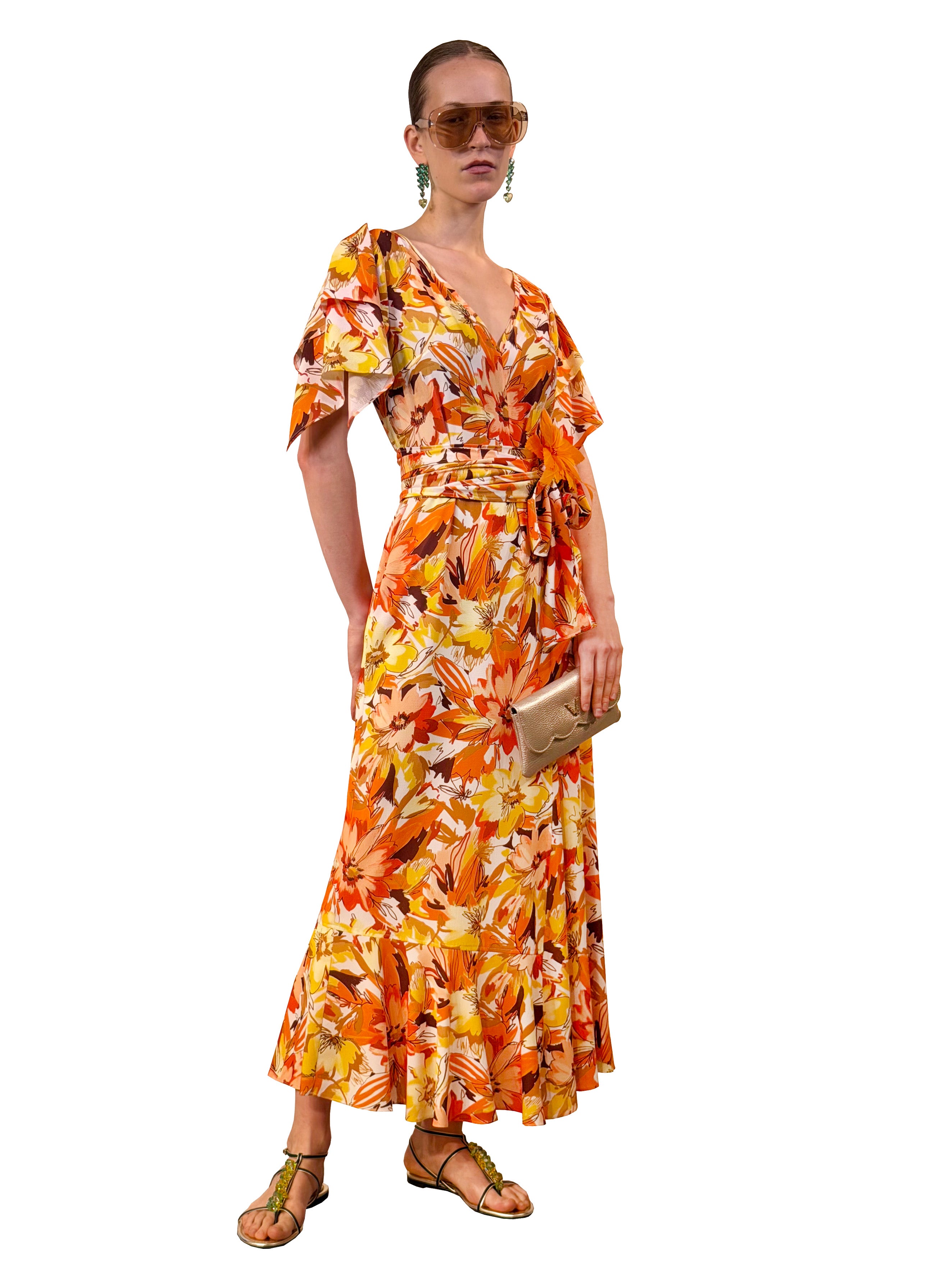 Garnet ruffled midi dress