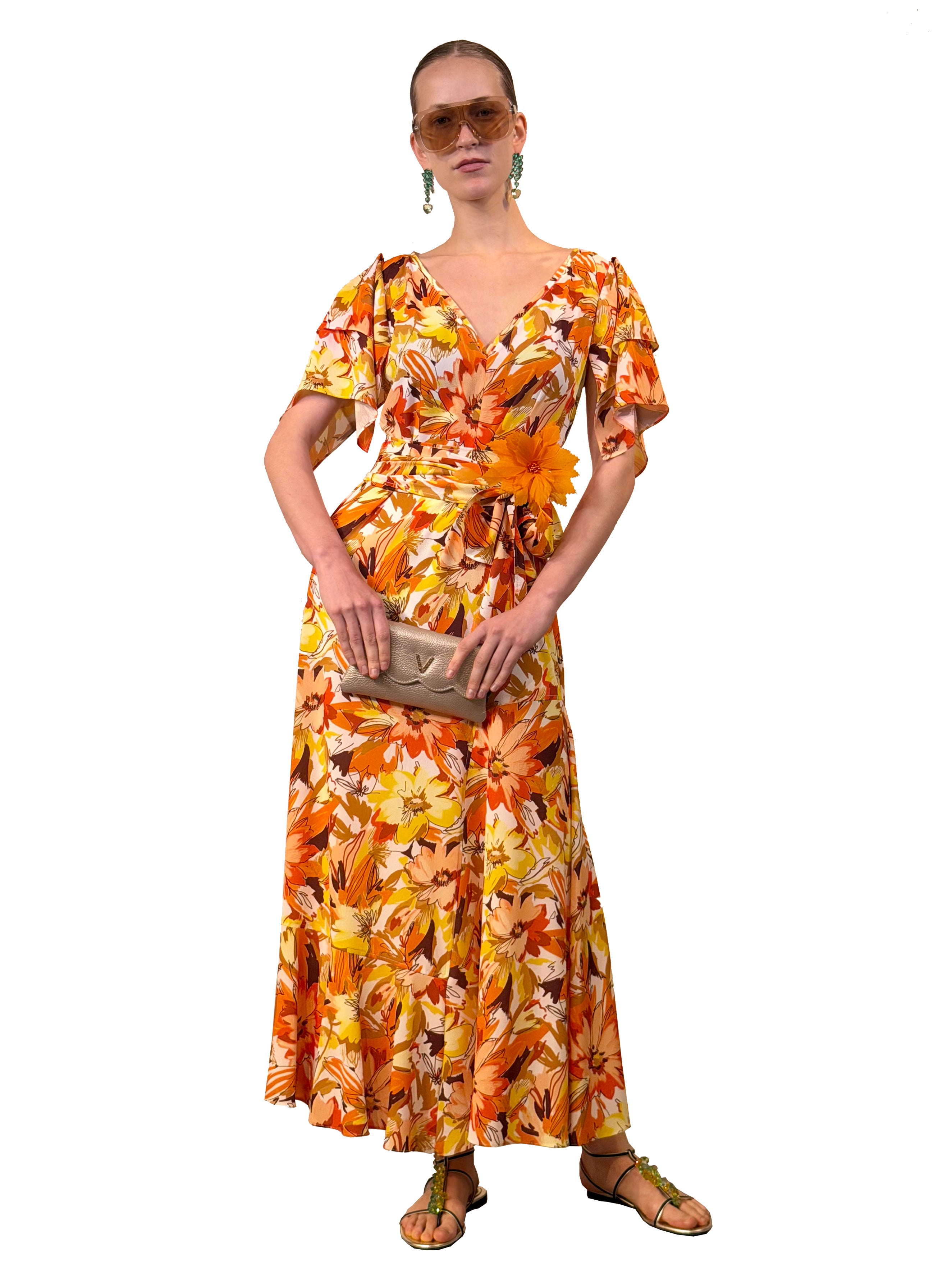 Garnet ruffled midi dress