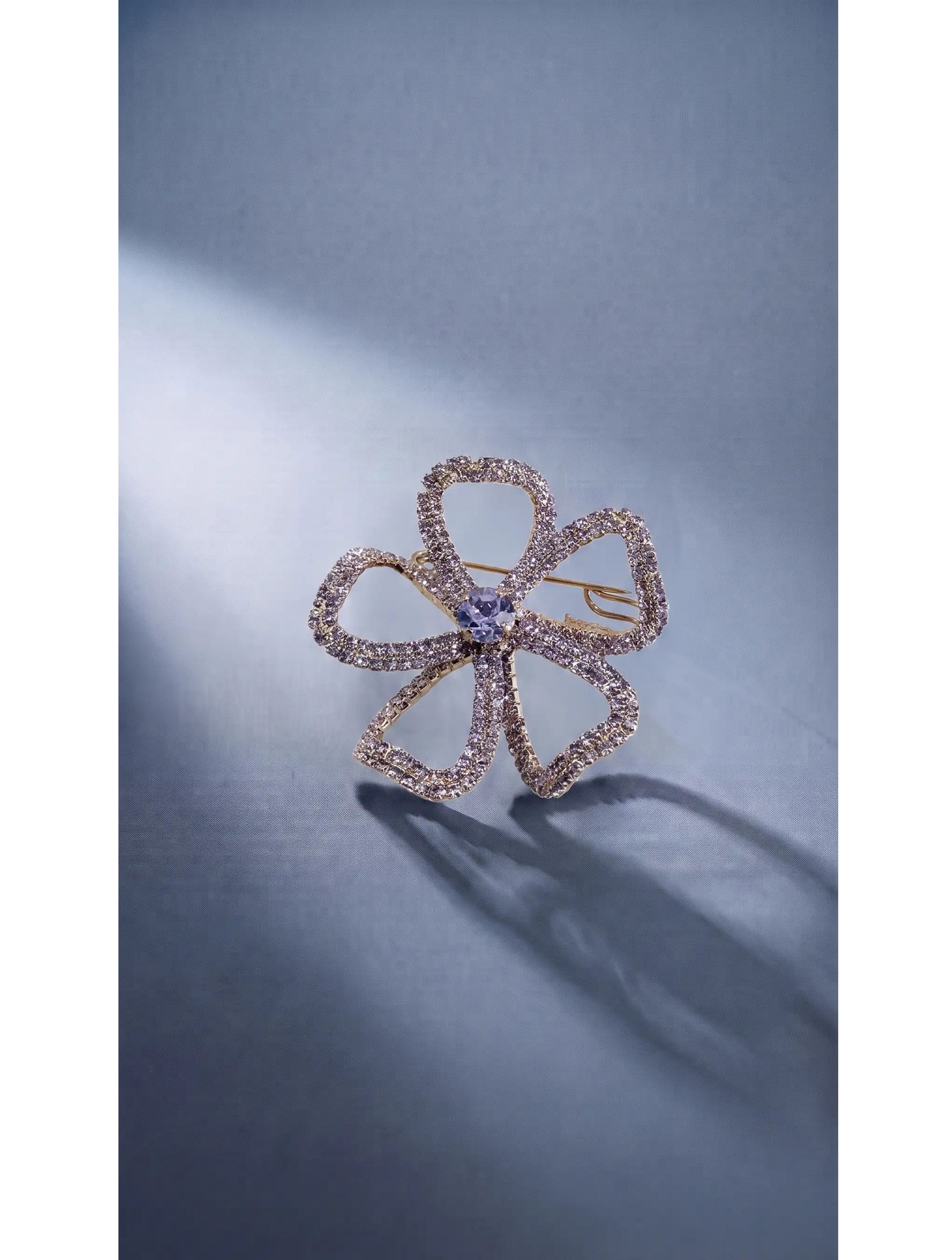 3D FLOWER BROOCH ROSE GOLD L