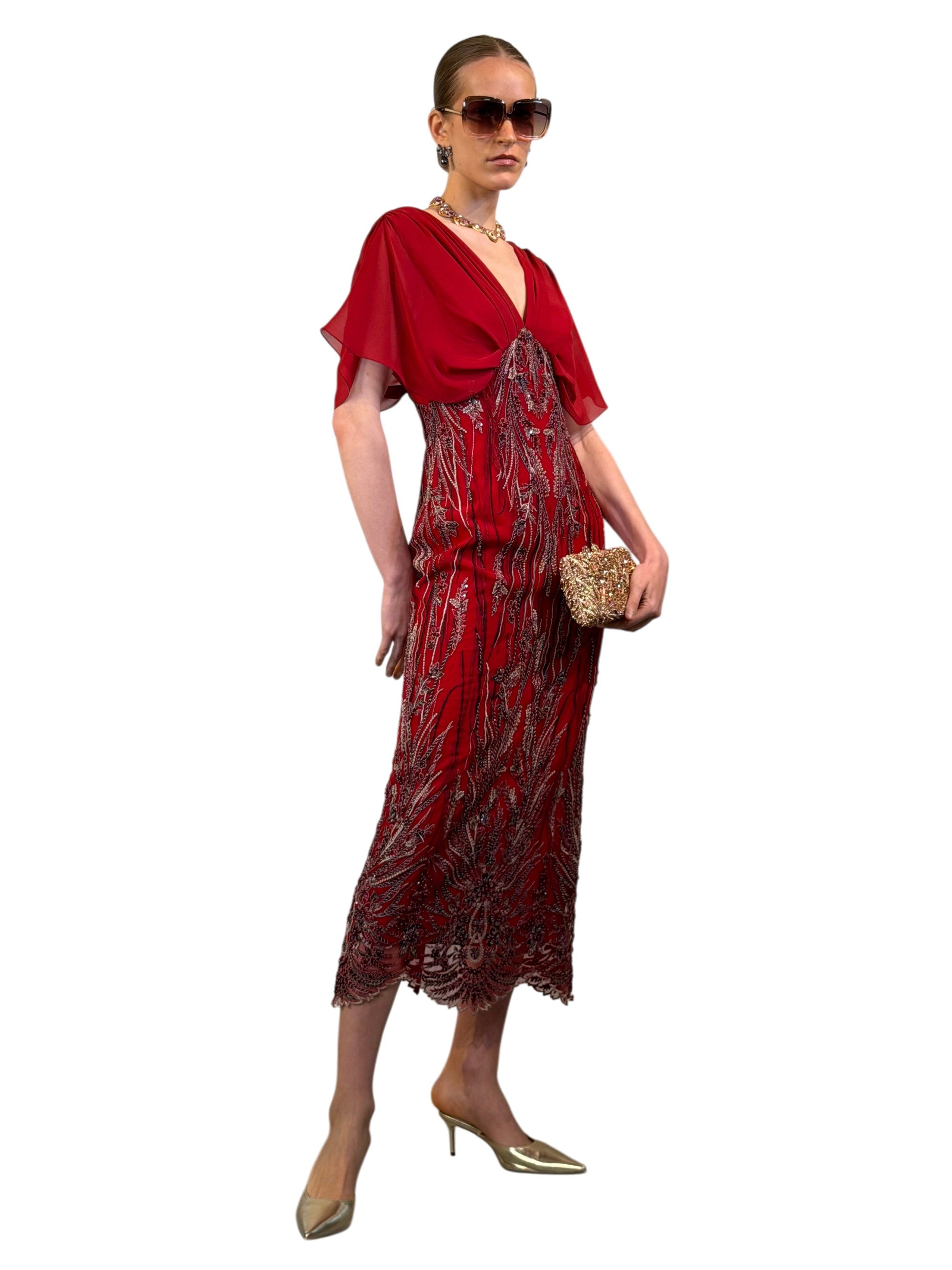 KELSY EMBROIDERED TULLE DRESS