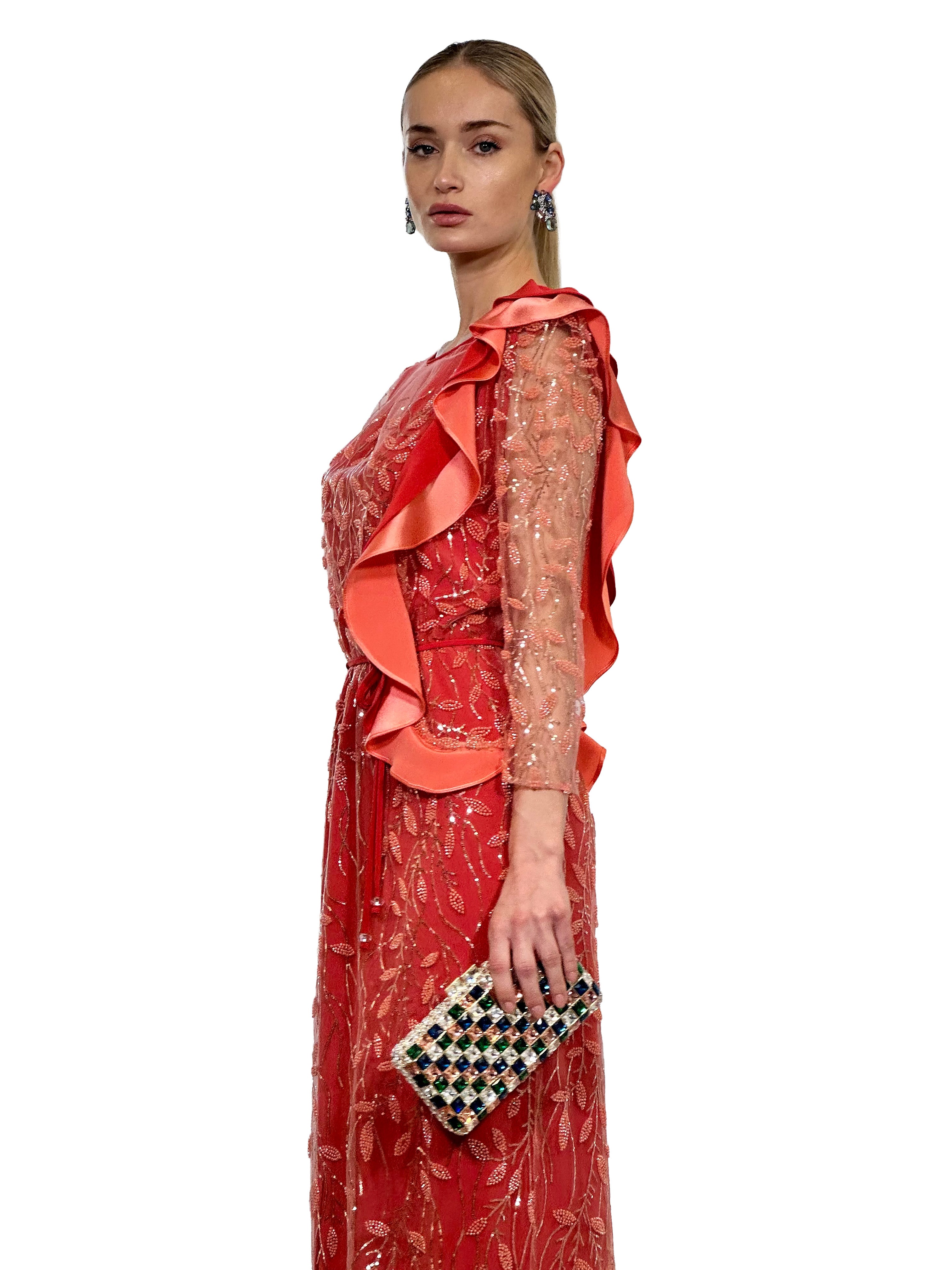 VESTIDO MIDI TUNICA TUL CRISTAL