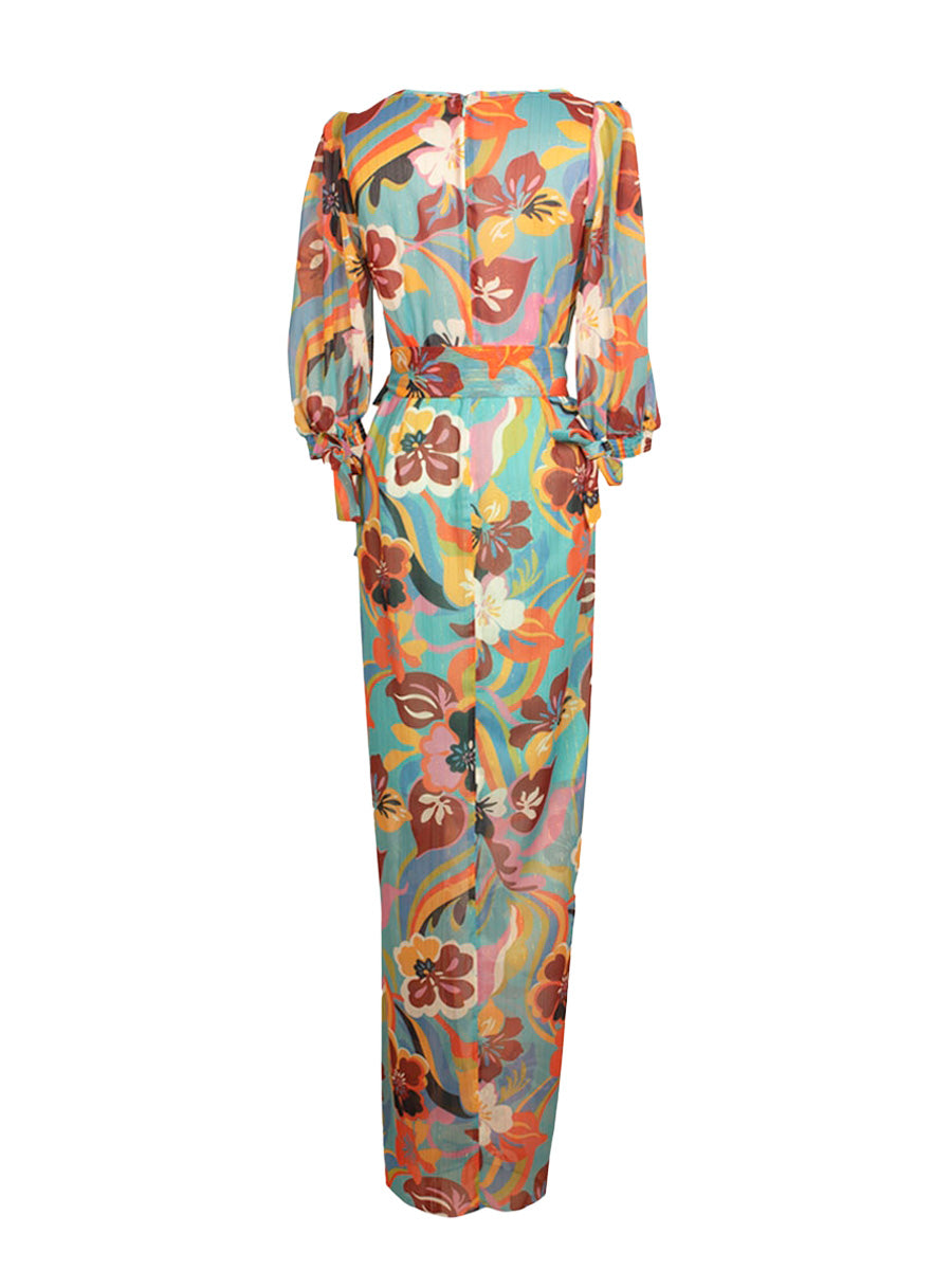 LONG V-NECK DRESS PAREO