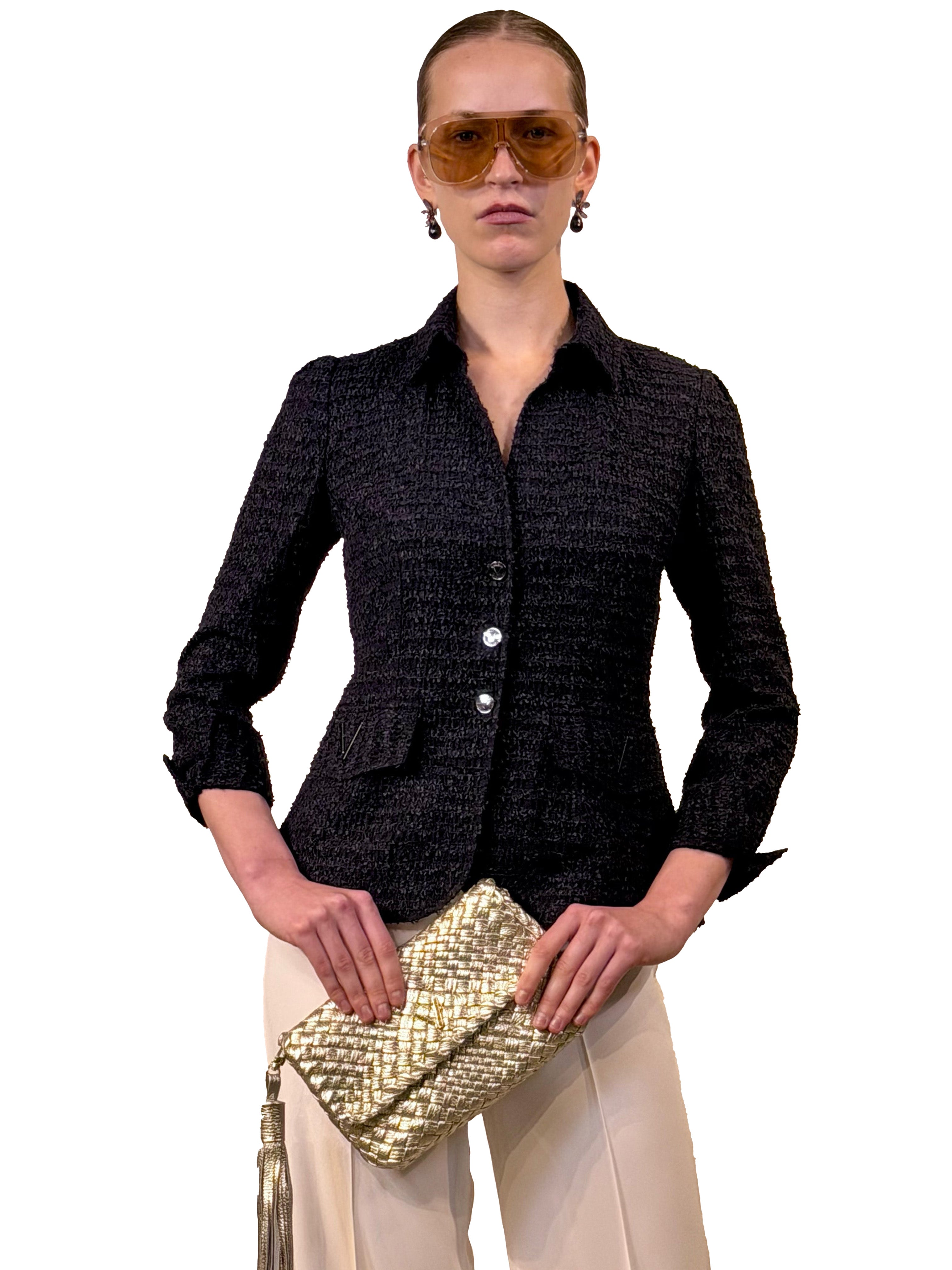 CHAQUETA CAMISERO ORGANZA RAYAS