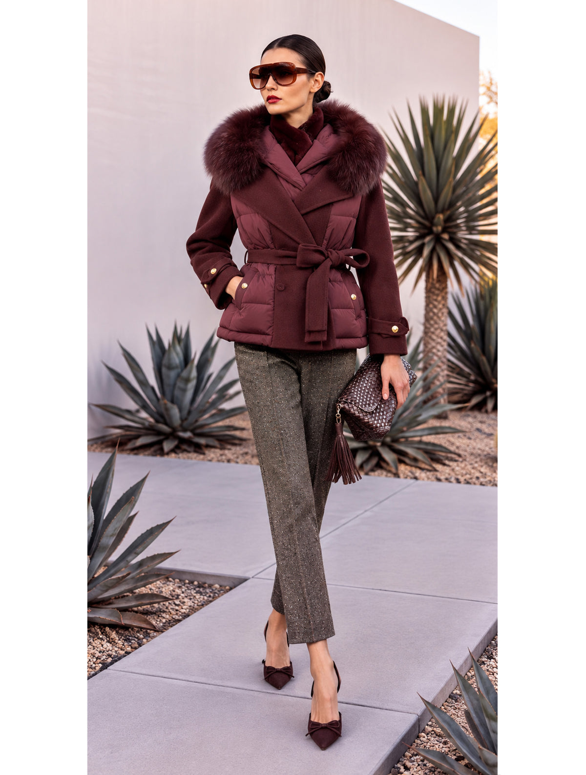 TRENCH PLUMAS DOBLE FAZ