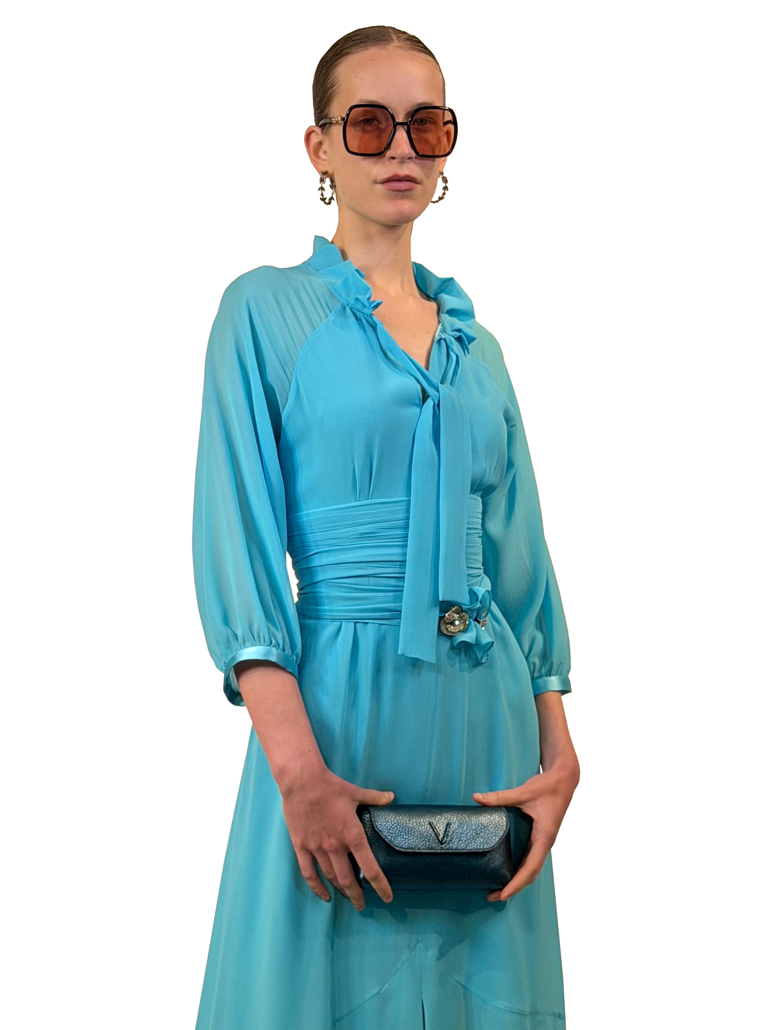 VESTIDO MIDI PIRATA AMAZONA GEORGETTE