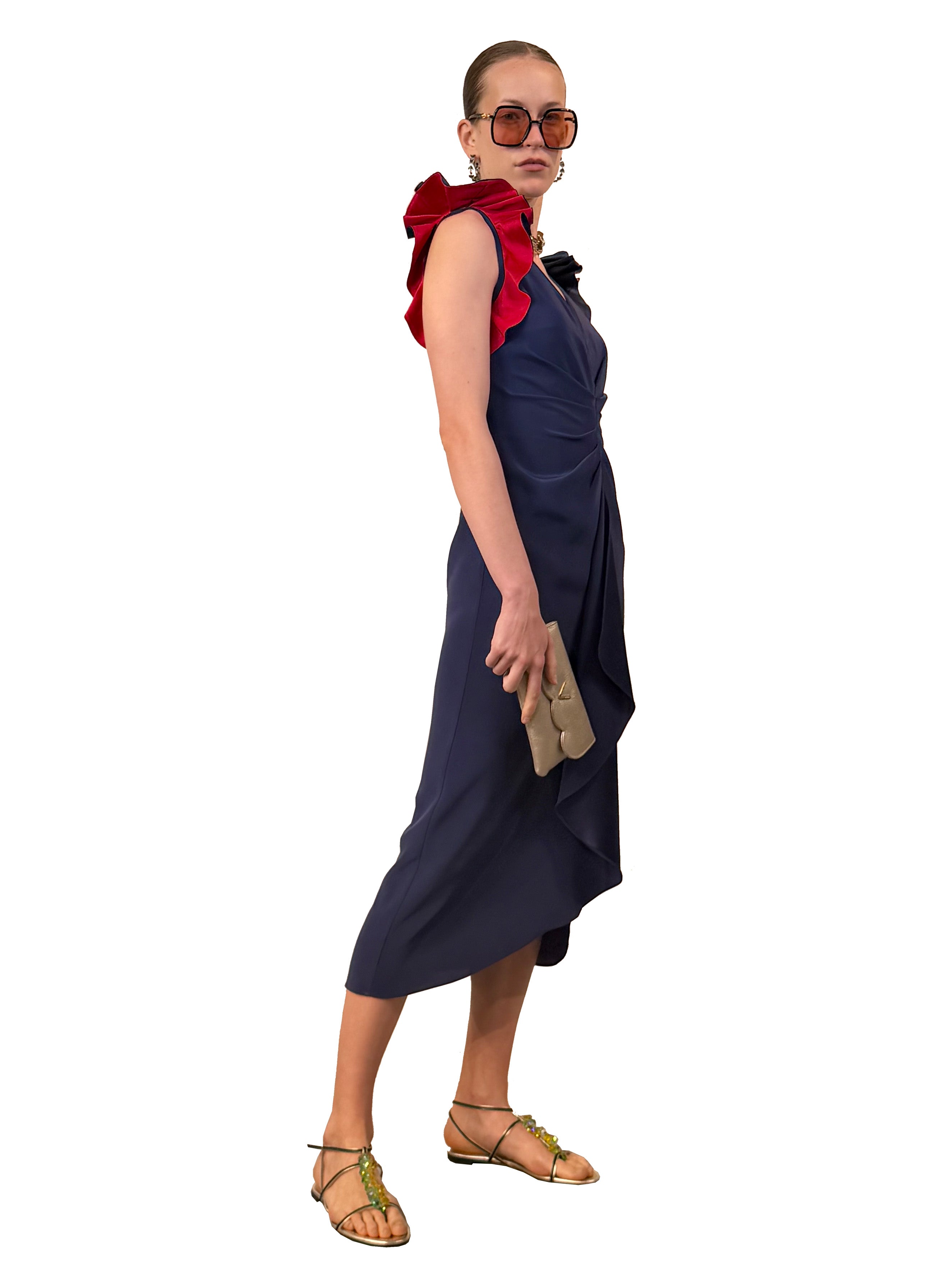 VIENNA FAN MIDI DRESS