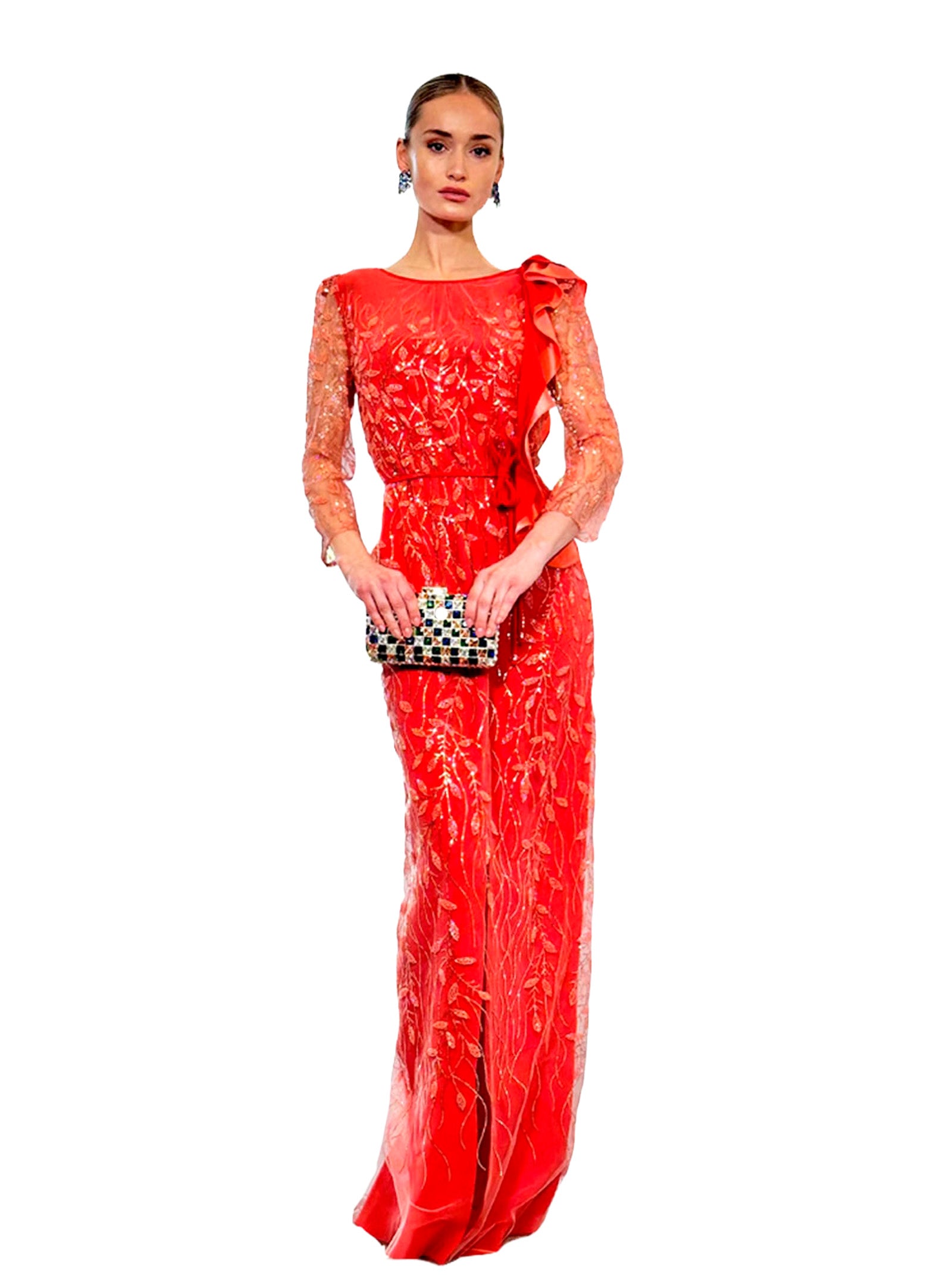 MIDI DRESS TUNIC TULLE CRYSTAL