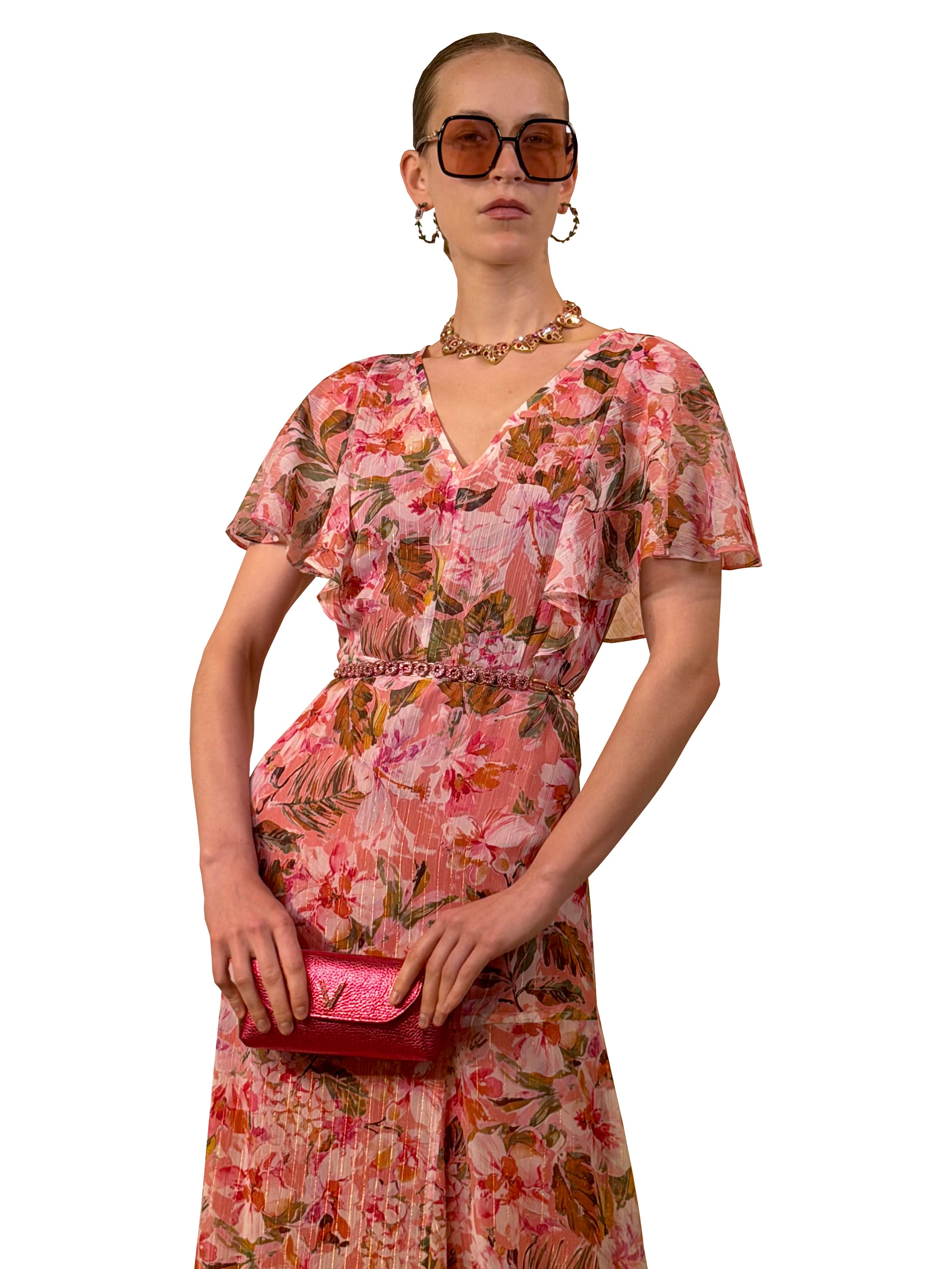 LONG MAXI DRESS WITH RUFFLES