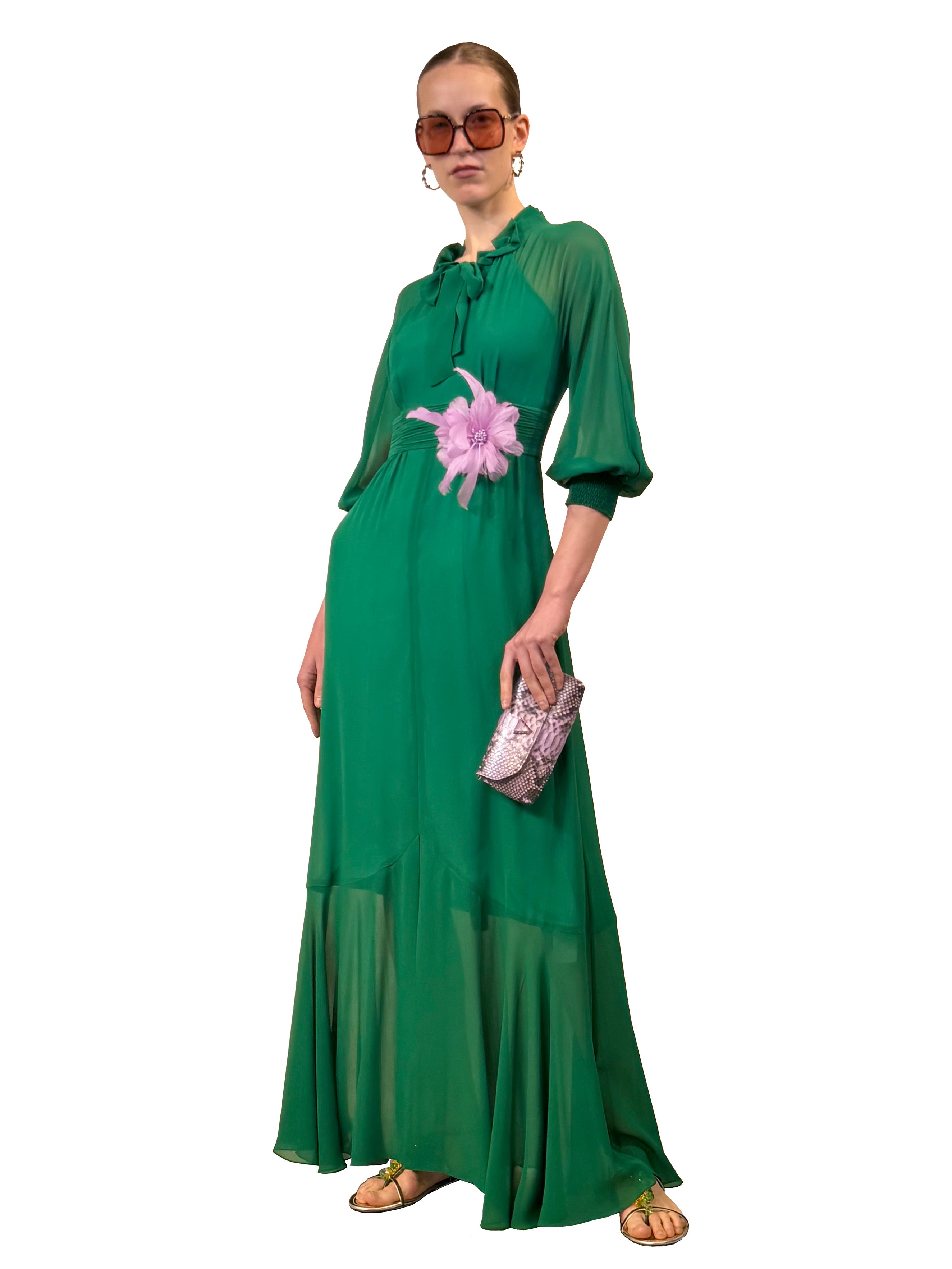 GEORGETTE AMAZON PIRATE LONG DRESS