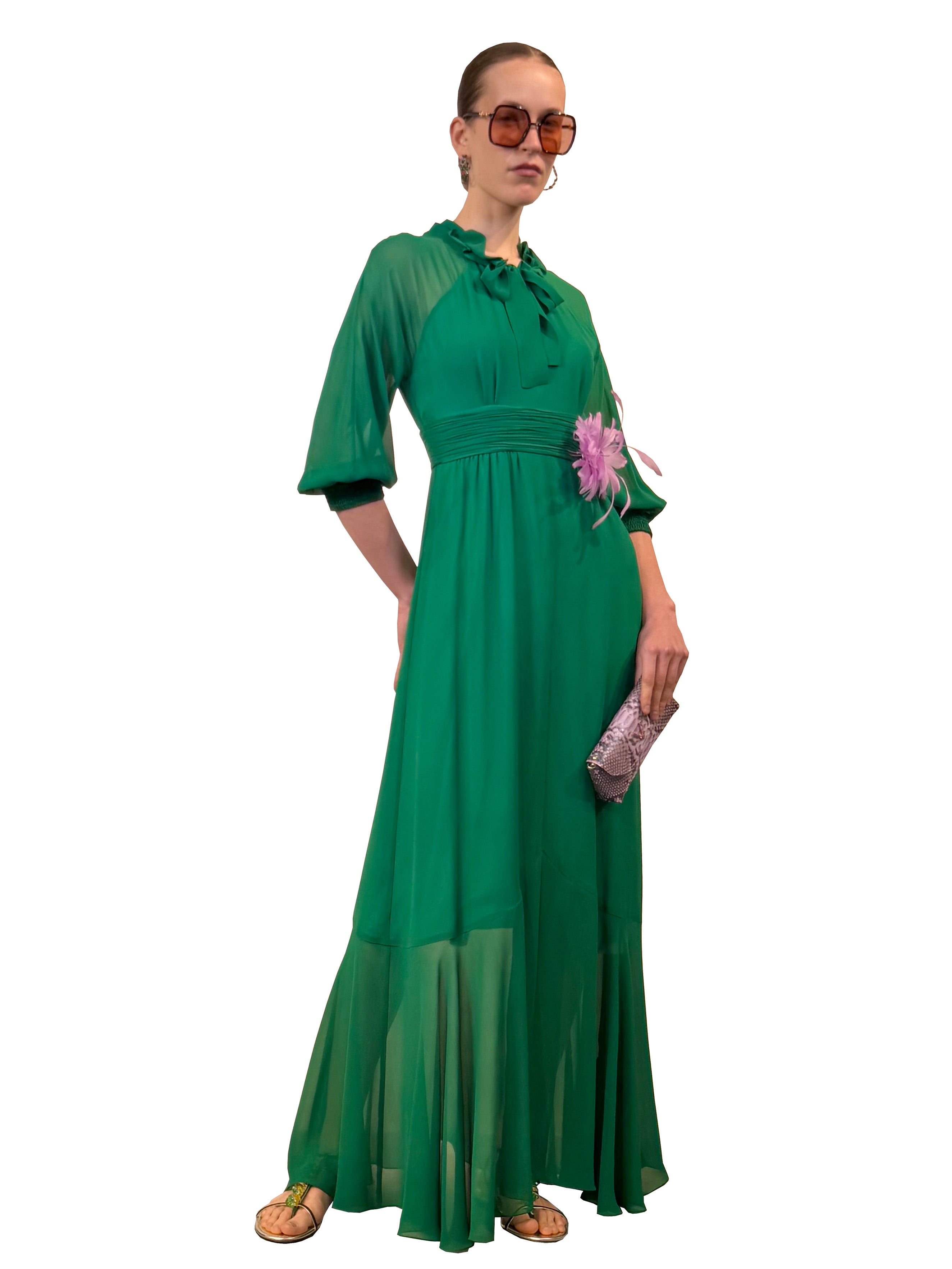GEORGETTE AMAZON PIRATE LONG DRESS