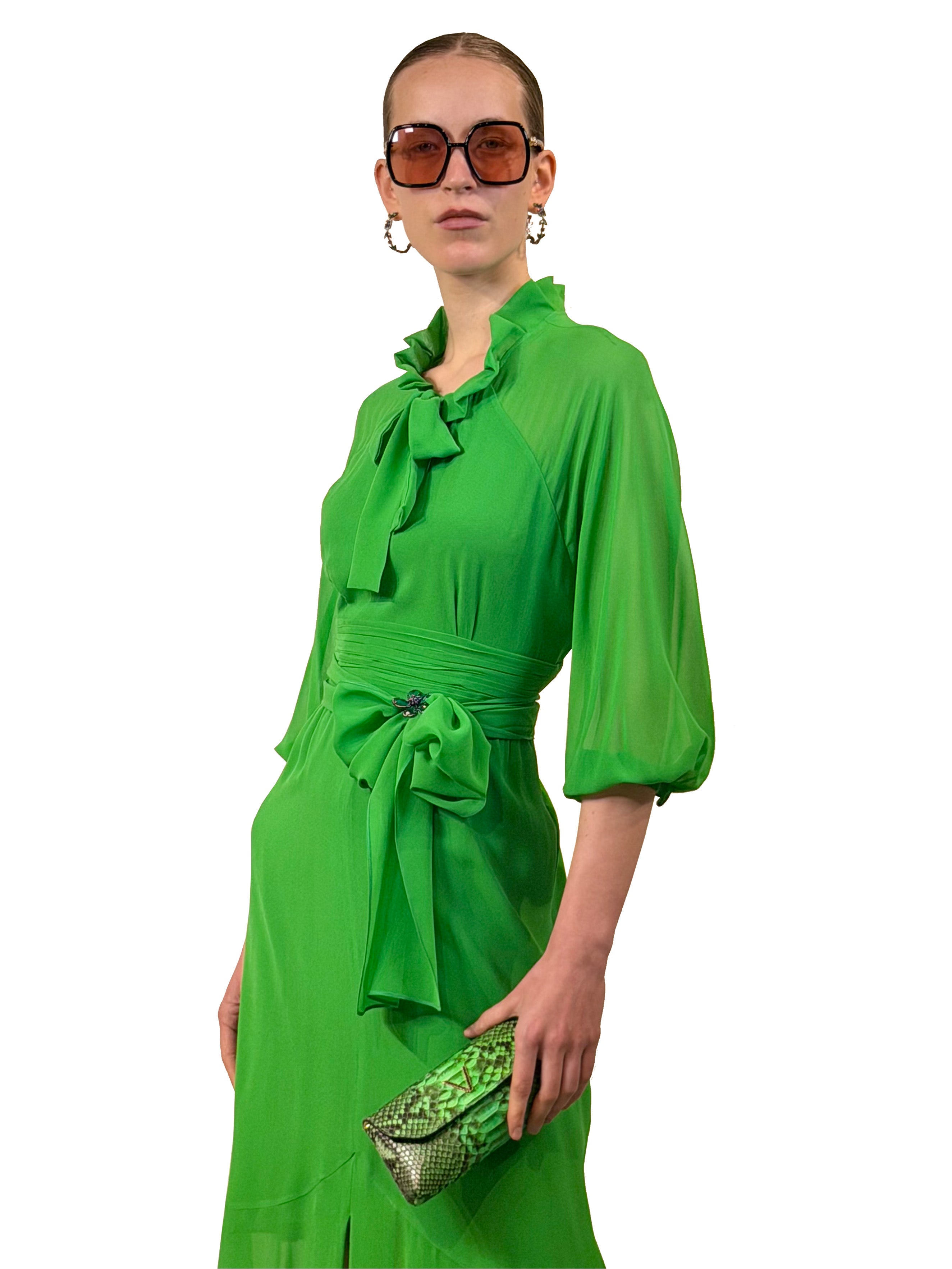 VESTIDO MIDI PIRATA AMAZONA GEORGETTE