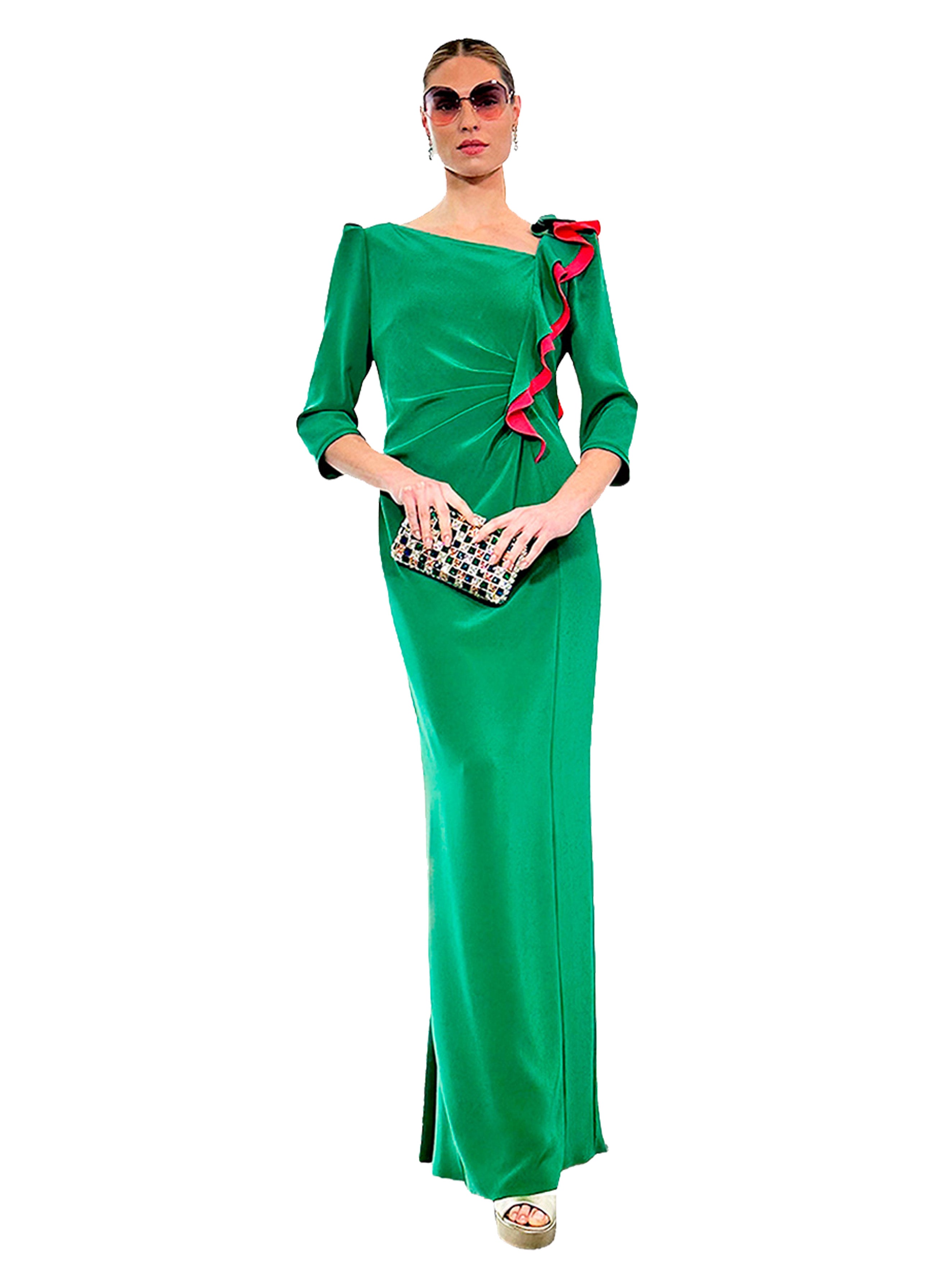 VESTIDO LARGO JORDANIA ASIMETRICO BI