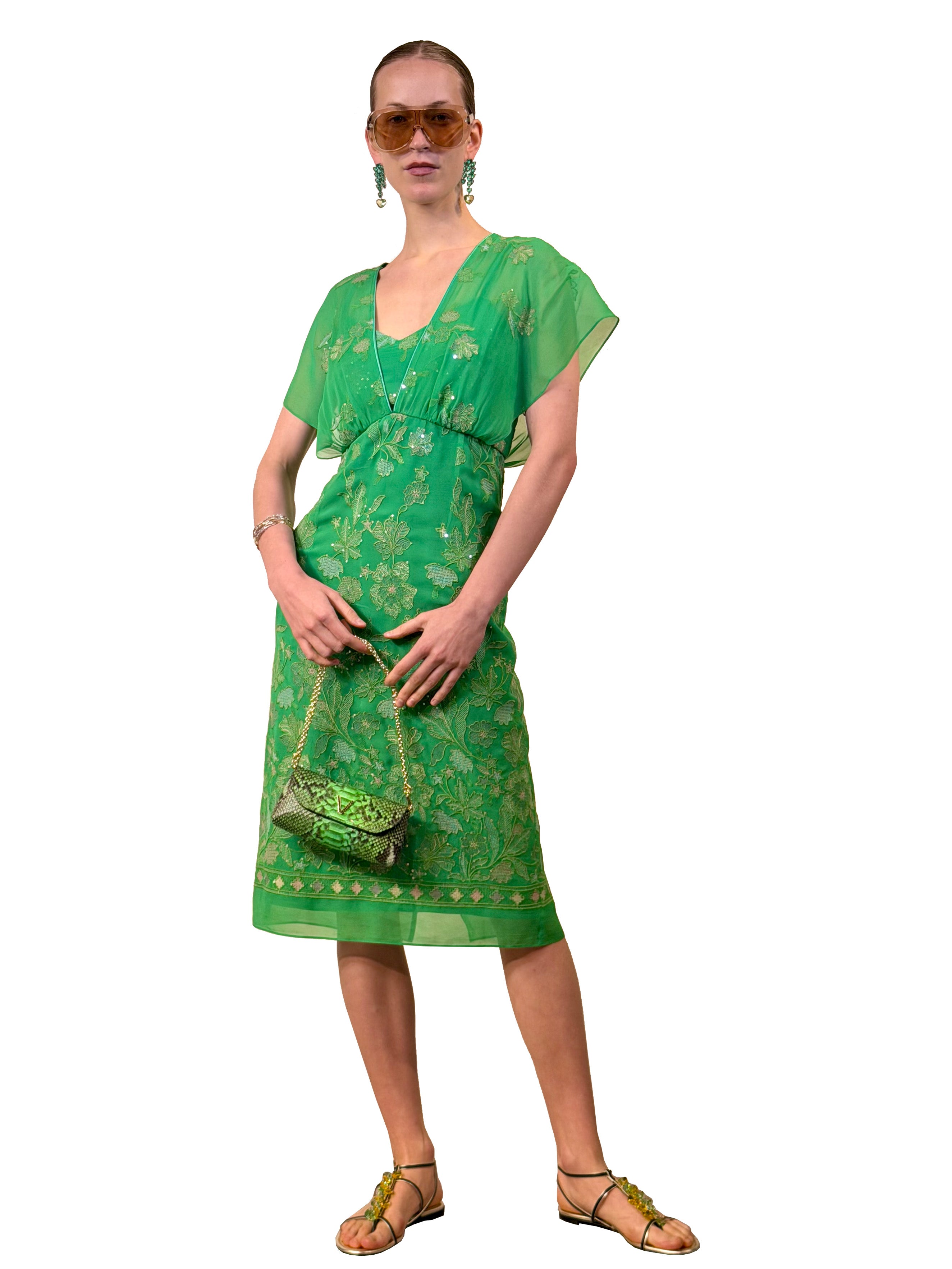 VESTIDO NEW KELSY GASA BORDADA